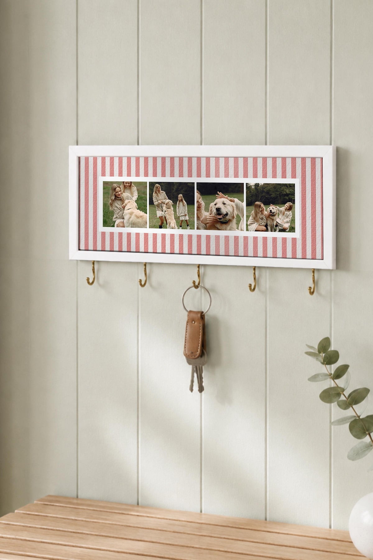 Kişiye Özel Tablo Anahtarlık, Photobooth Stili Beyaz Fotoğraf Çerçevesi, Vintage Duvar Dekoru