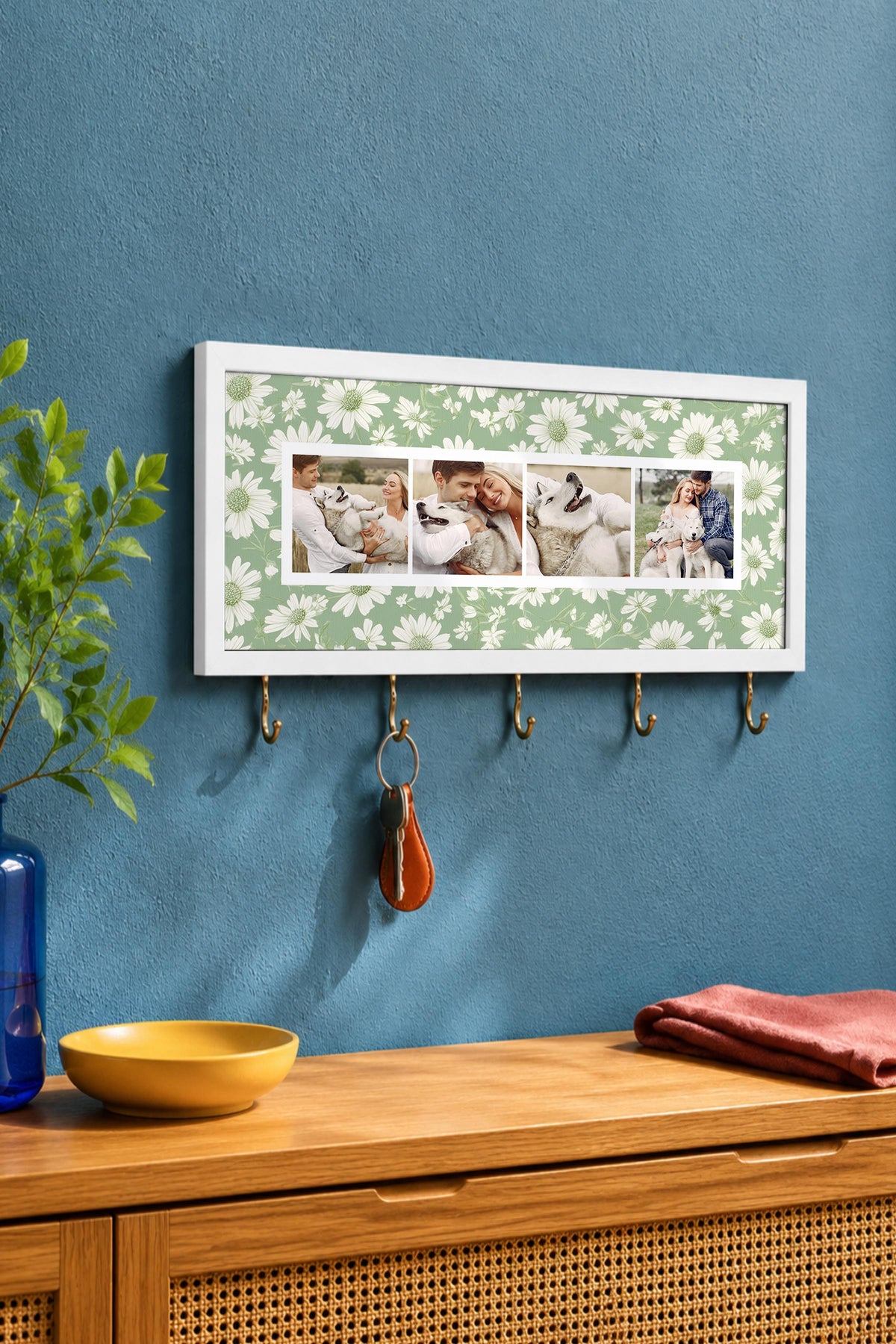 Kişiye Özel Tablo Anahtarlık, Photobooth Stili Beyaz Fotoğraf Çerçevesi, Vintage Duvar Dekoru