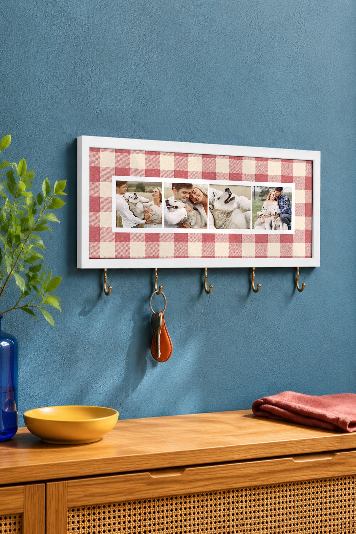 Kişiye Özel Tablo Anahtarlık, Photobooth Stili Beyaz Fotoğraf Çerçevesi, Vintage Duvar Dekoru