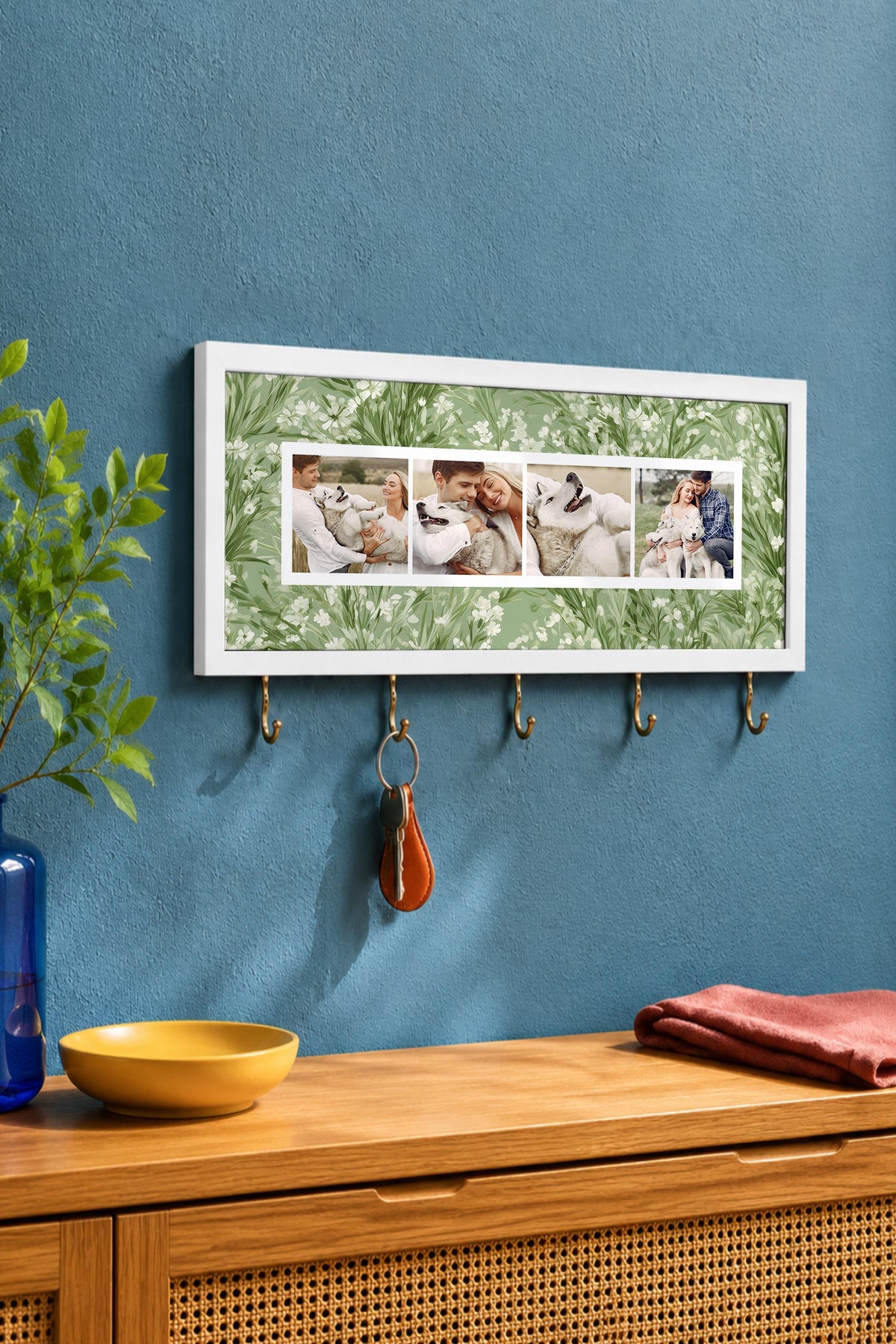 Kişiye Özel Tablo Anahtarlık, Photobooth Stili Beyaz Fotoğraf Çerçevesi, Vintage Duvar Dekoru