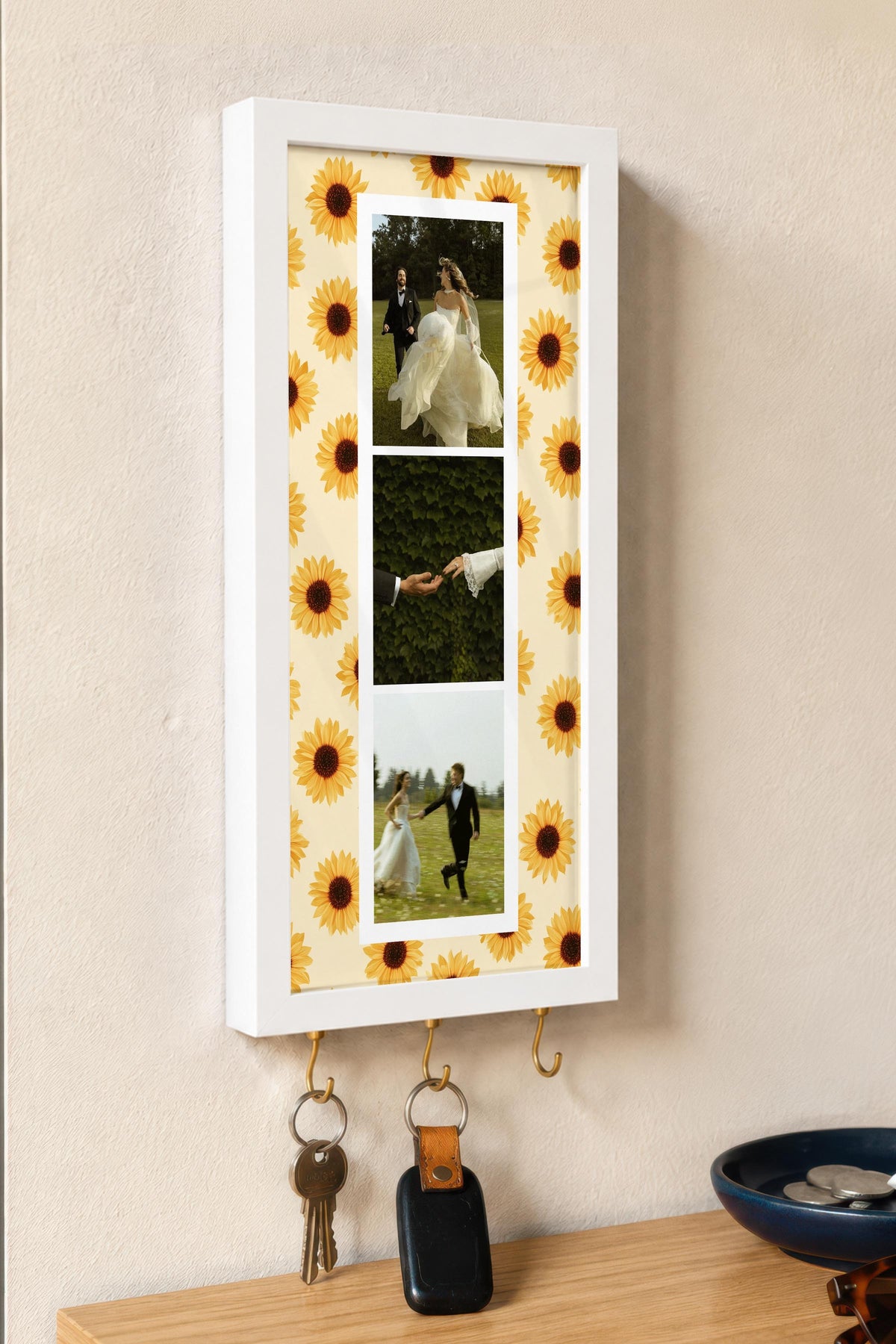 Kişiye Özel Tablo Anahtarlık, Photobooth Stili Beyaz Fotoğraf Çerçevesi, Vintage Duvar Dekoru