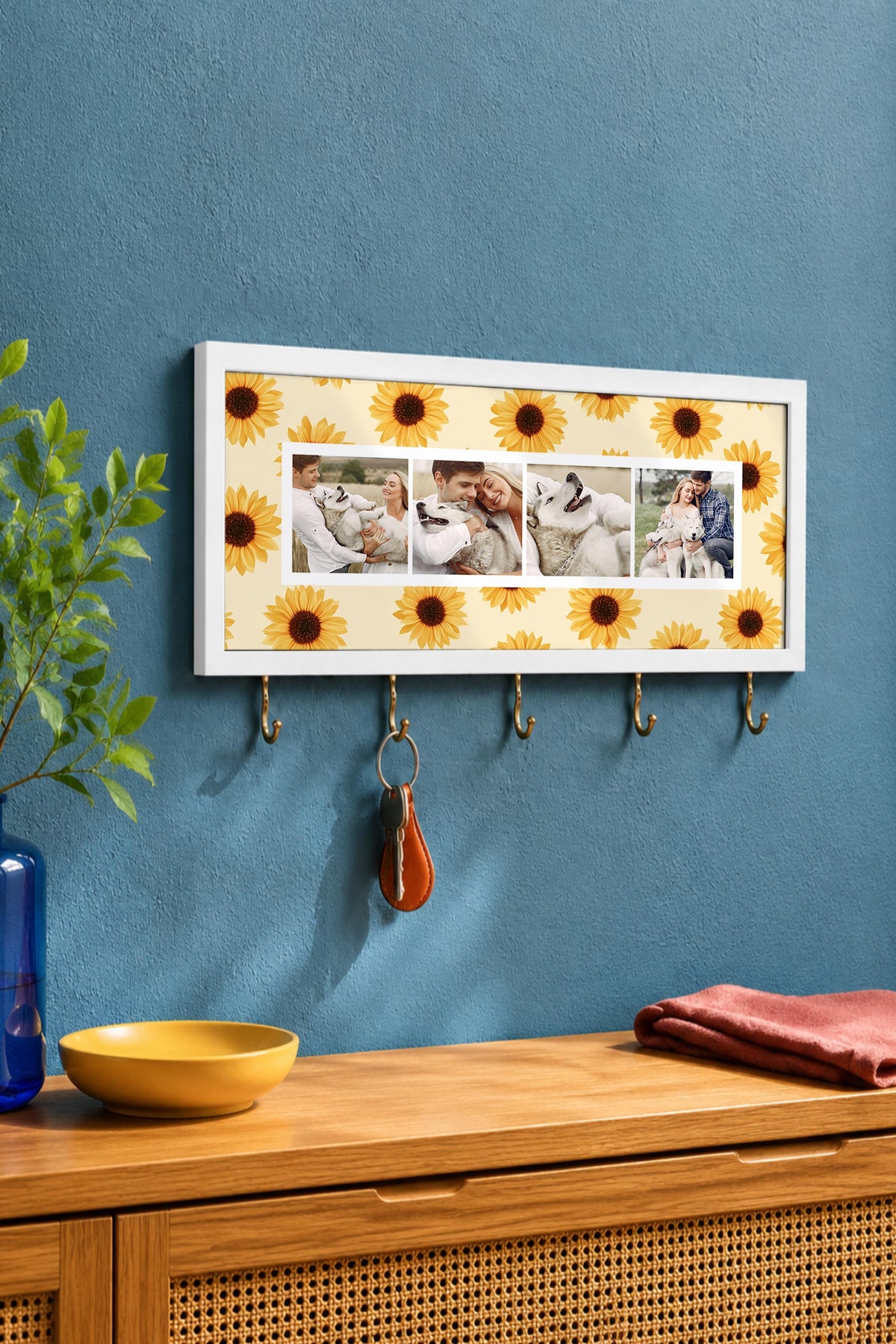 Kişiye Özel Tablo Anahtarlık, Photobooth Stili Beyaz Fotoğraf Çerçevesi, Vintage Duvar Dekoru