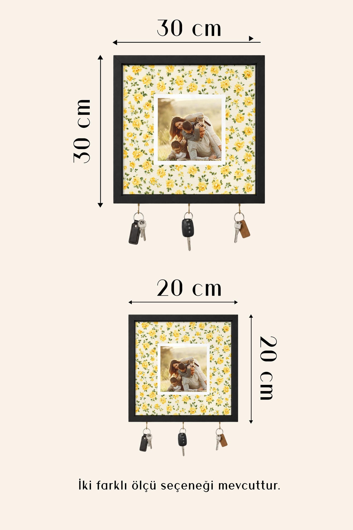 Kişiye Özel Tablo Anahtarlık, Photobooth Stili Beyaz Fotoğraf Çerçevesi, Vintage Duvar Dekoru
