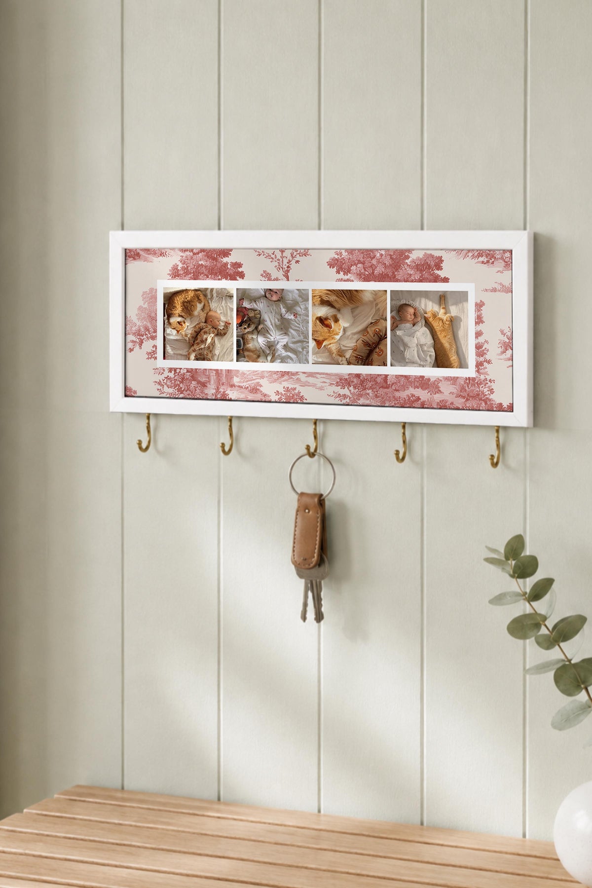 Kişiye Özel Tablo Anahtarlık, Photobooth Stili Beyaz Fotoğraf Çerçevesi, Vintage Duvar Dekoru