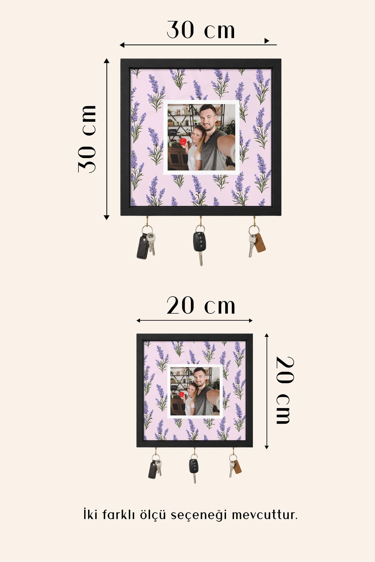 Kişiye Özel Tablo Anahtarlık, Photobooth Stili Beyaz Fotoğraf Çerçevesi, Vintage Duvar Dekoru