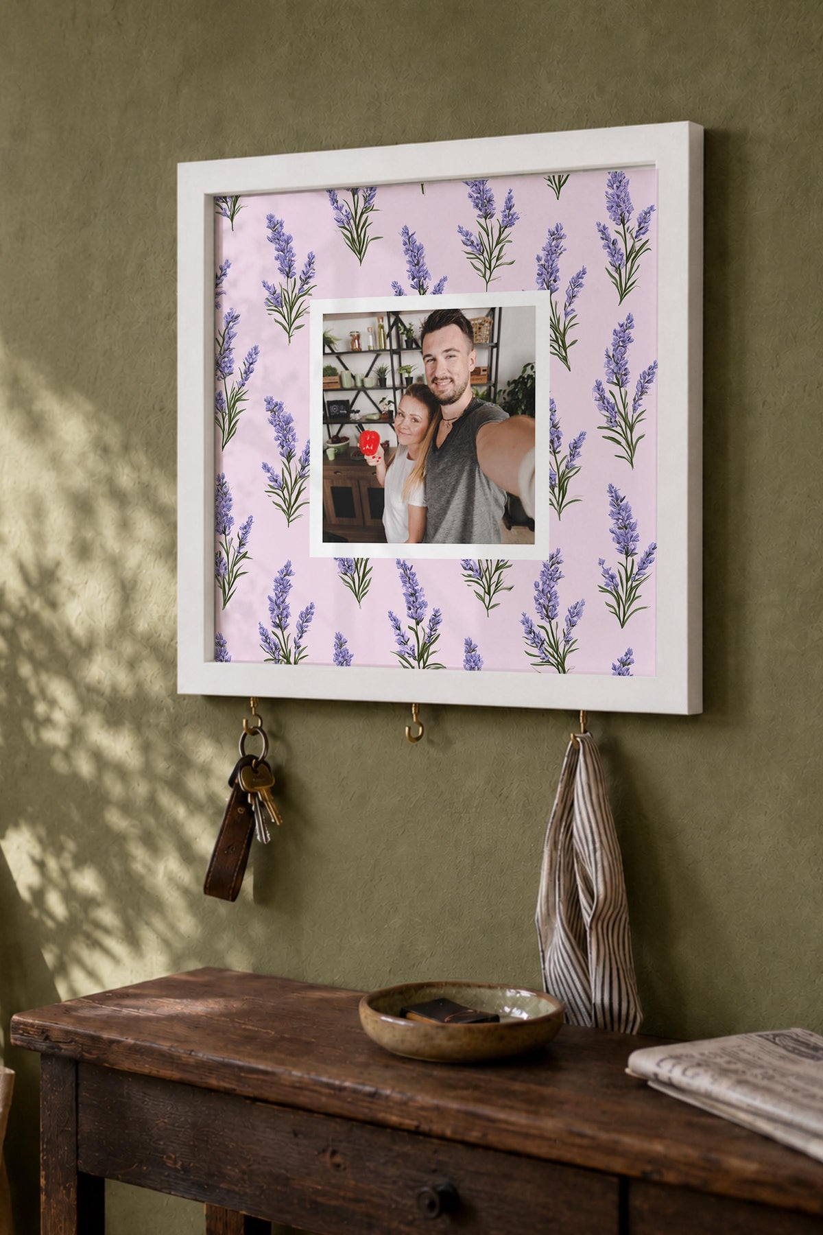 Kişiye Özel Tablo Anahtarlık, Photobooth Stili Beyaz Fotoğraf Çerçevesi, Vintage Duvar Dekoru