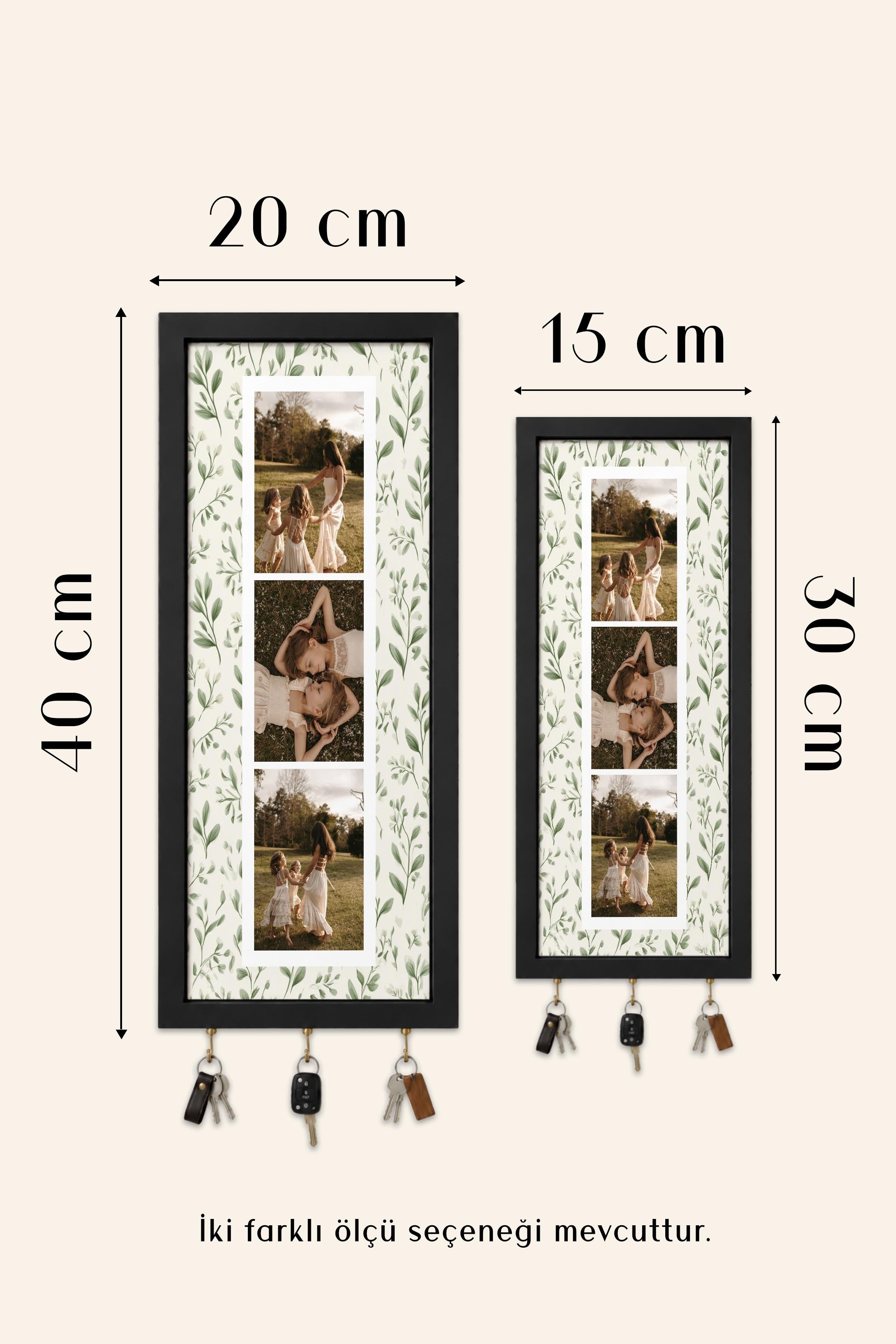 Kişiye Özel Tablo Anahtarlık, Photobooth Stili Gold Fotoğraf Çerçevesi, Vintage Duvar Dekoru