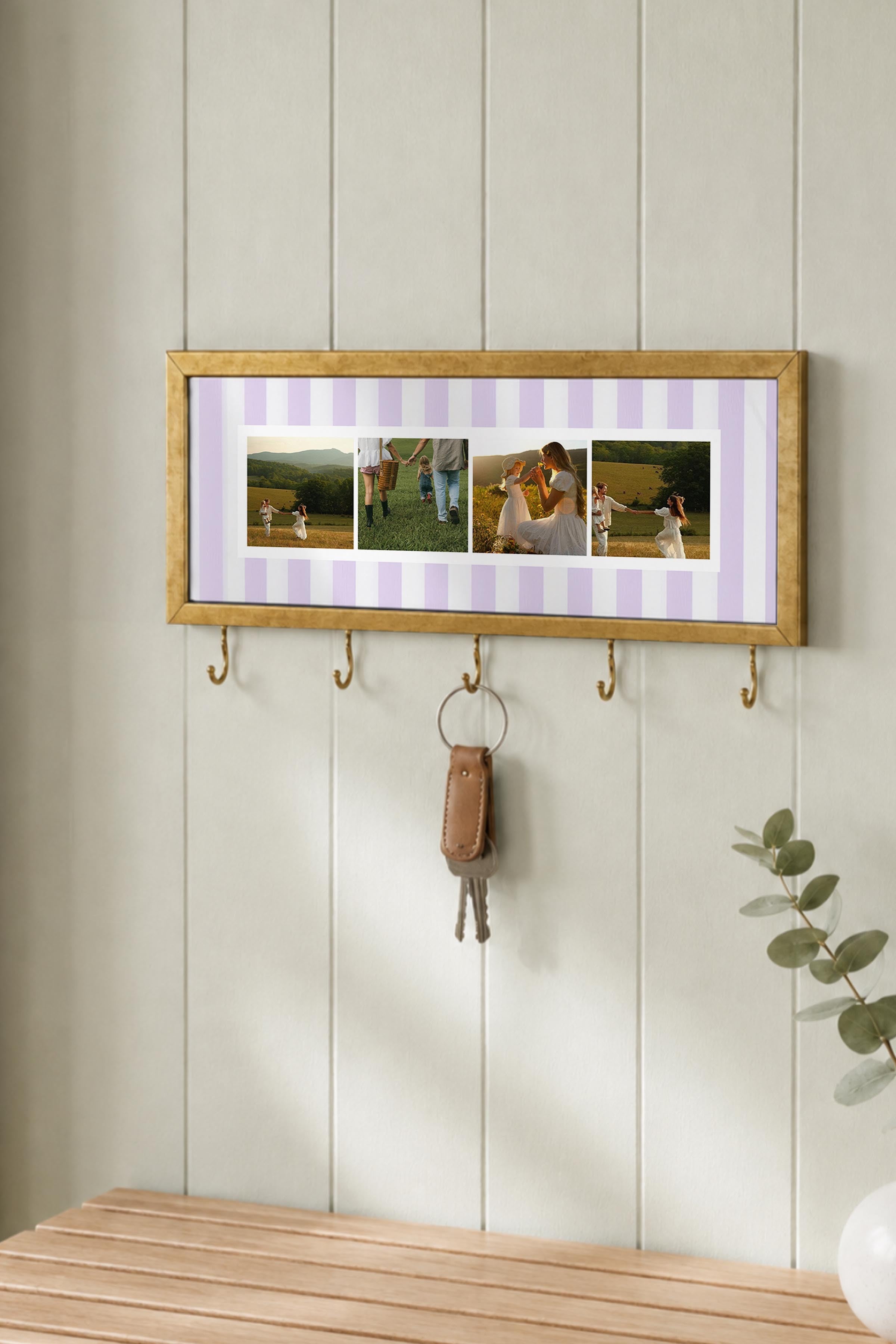 Kişiye Özel Tablo Anahtarlık, Photobooth Stili Gold Fotoğraf Çerçevesi, Vintage Duvar Dekoru