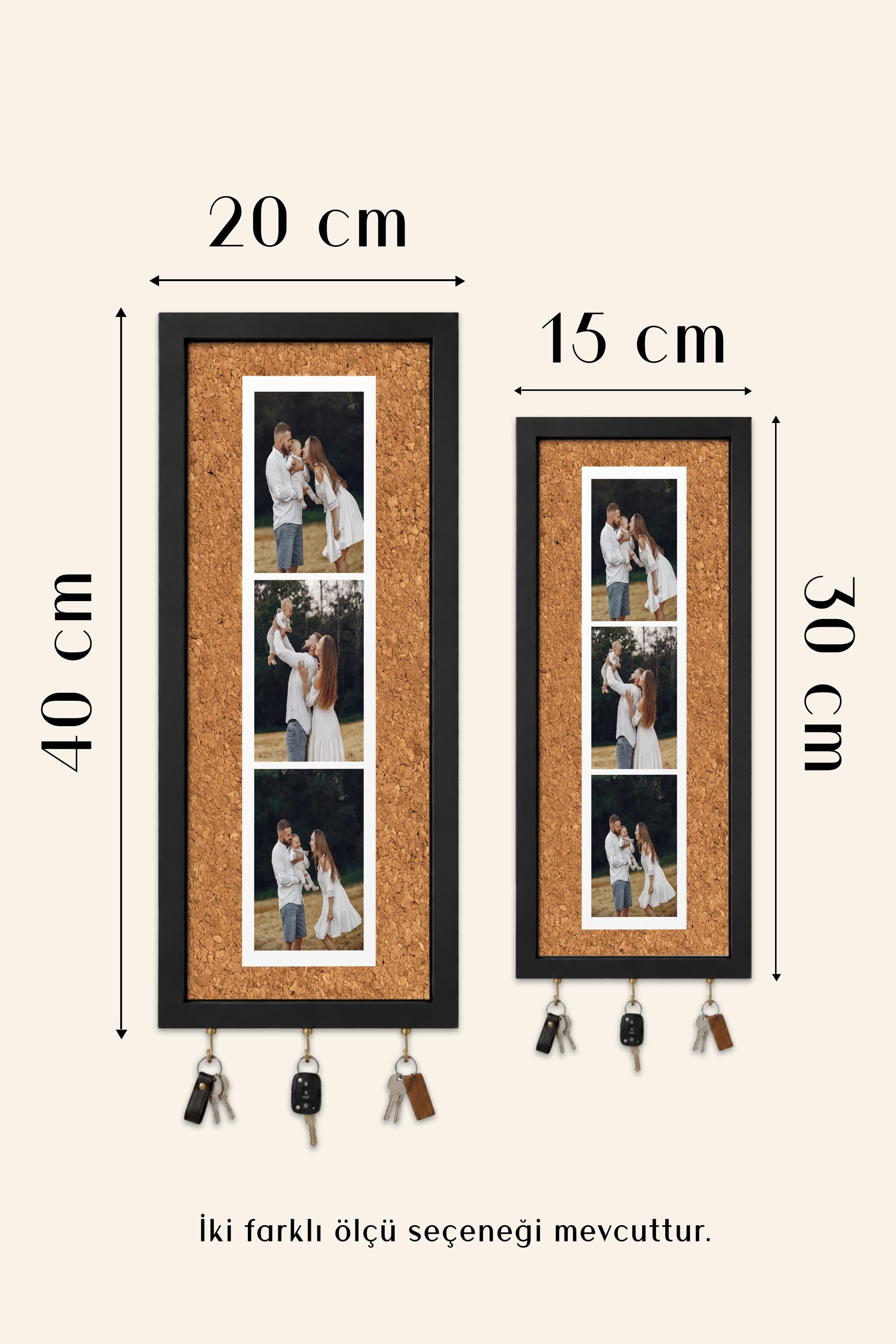 Kişiye Özel Tablo Anahtarlık, Photobooth Stili Gold Fotoğraf Çerçevesi, Vintage Duvar Dekoru