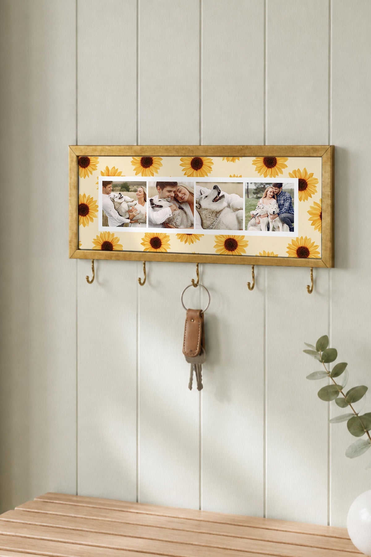 Kişiye Özel Tablo Anahtarlık, Photobooth Stili Gold Fotoğraf Çerçevesi, Vintage Duvar Dekoru