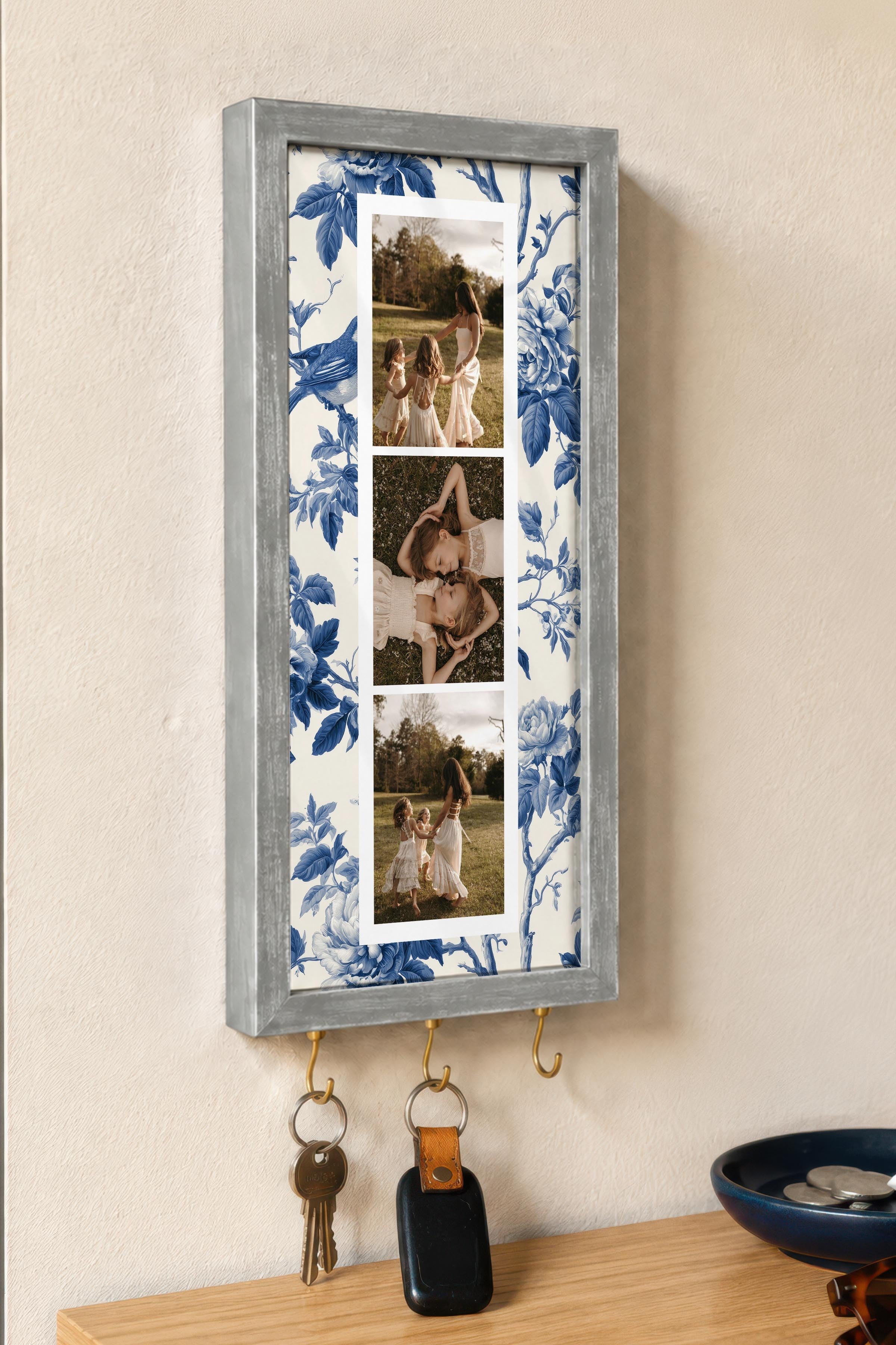Kişiye Özel Tablo Anahtarlık, Photobooth Stili Gümüş Fotoğraf Çerçevesi, Vintage Duvar Dekoru