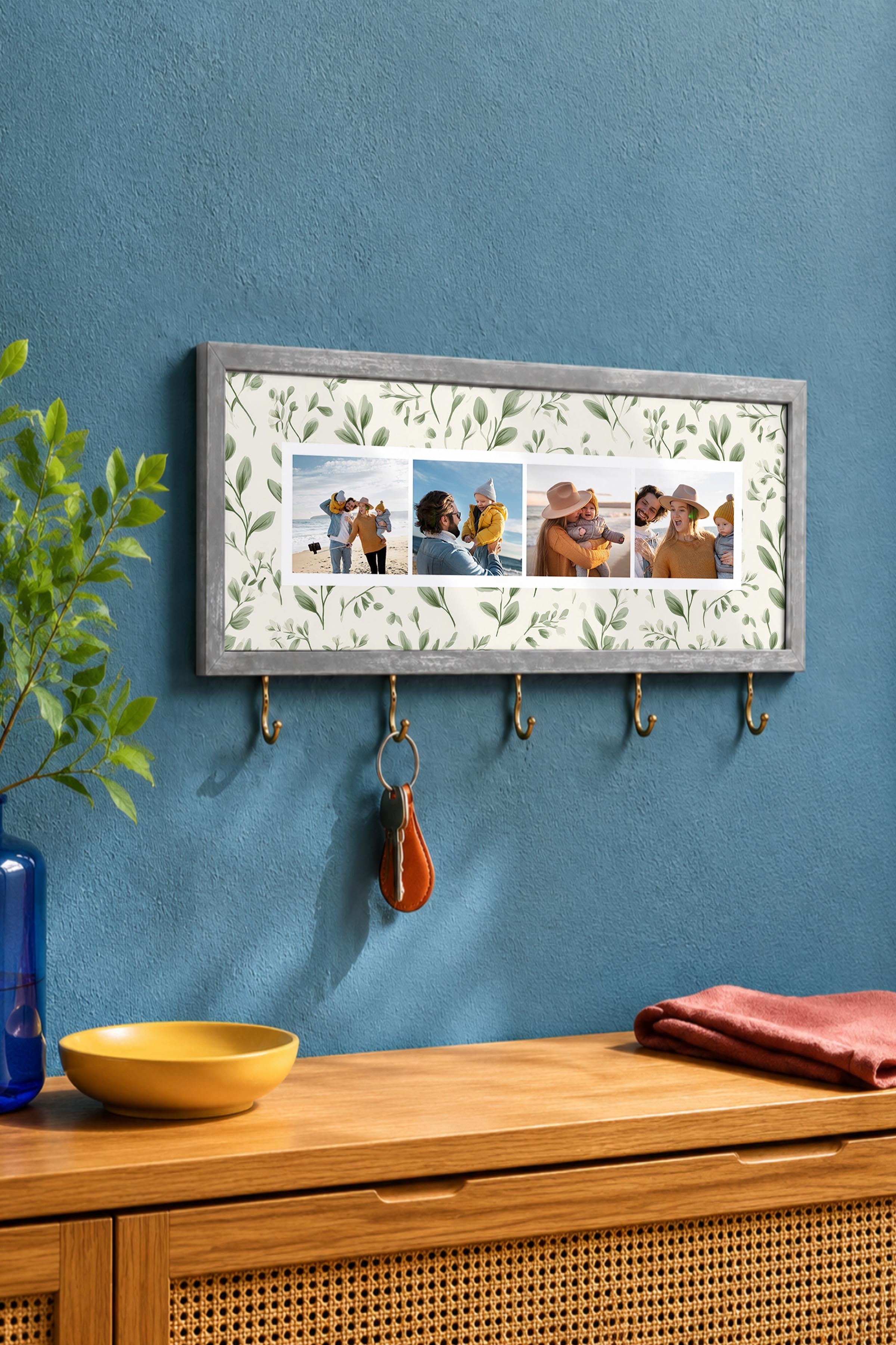 Kişiye Özel Tablo Anahtarlık, Photobooth Stili Gümüş Fotoğraf Çerçevesi, Vintage Duvar Dekoru