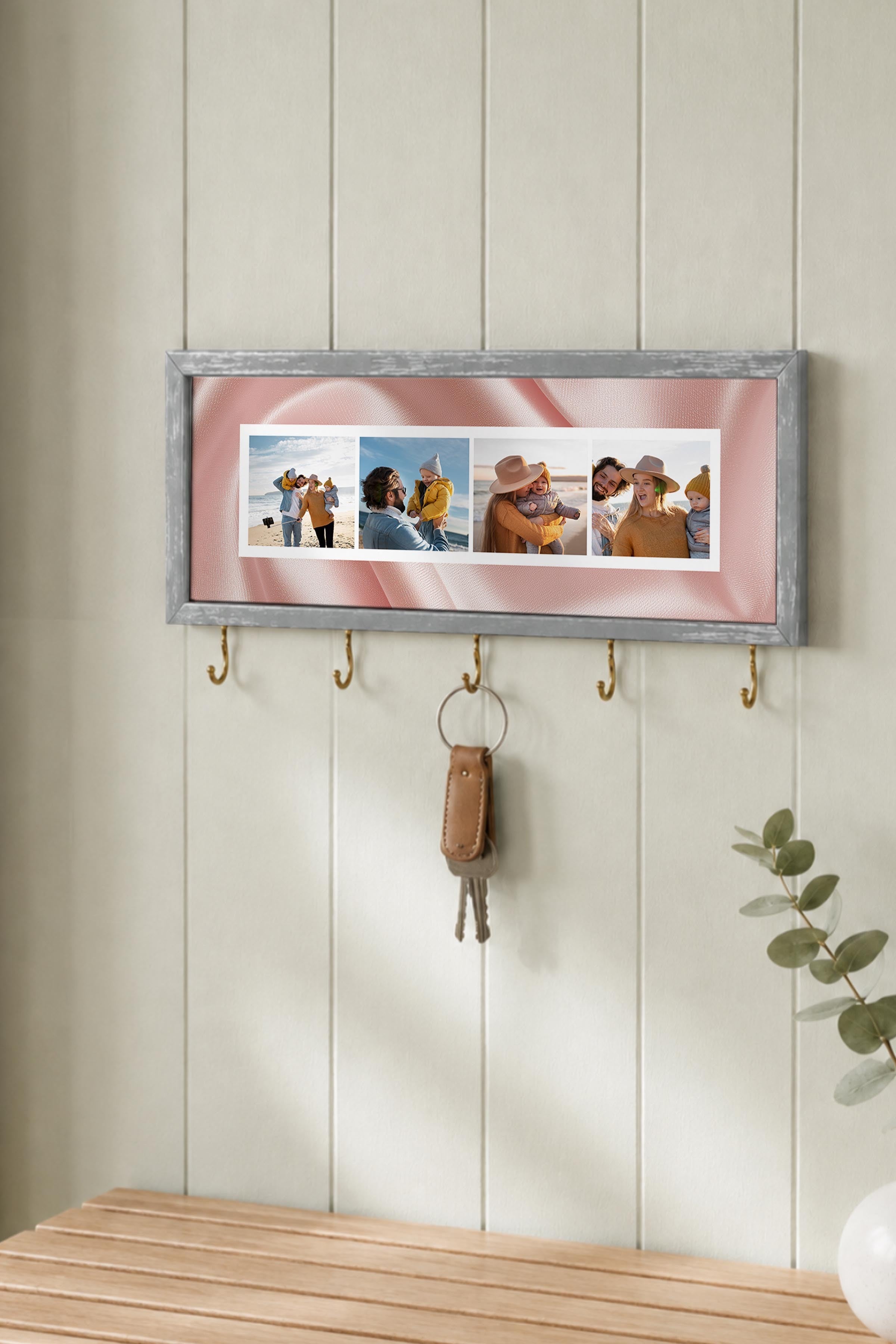 Kişiye Özel Tablo Anahtarlık, Photobooth Stili Gümüş Fotoğraf Çerçevesi, Vintage Duvar Dekoru