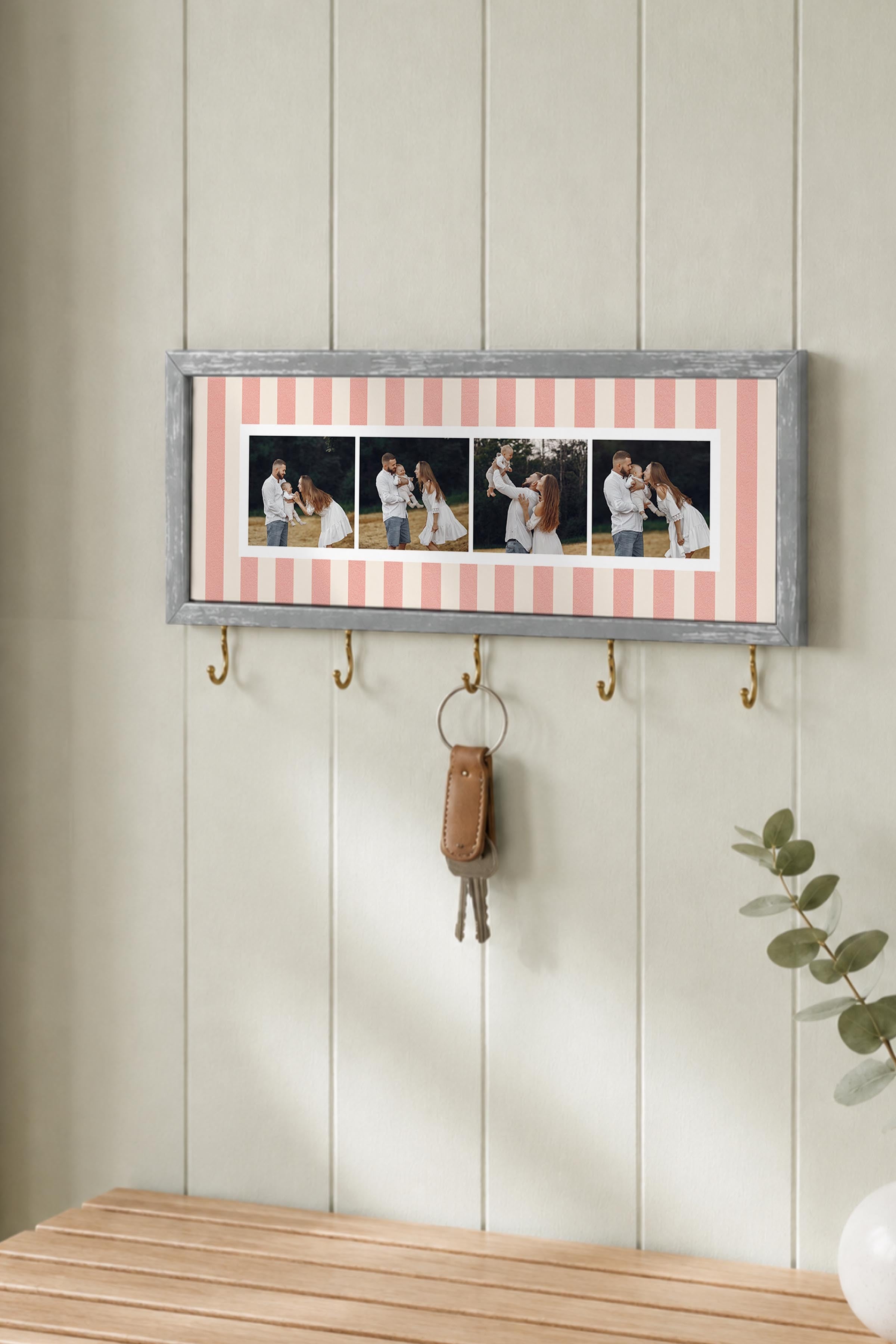 Kişiye Özel Tablo Anahtarlık, Photobooth Stili Gümüş Fotoğraf Çerçevesi, Vintage Duvar Dekoru