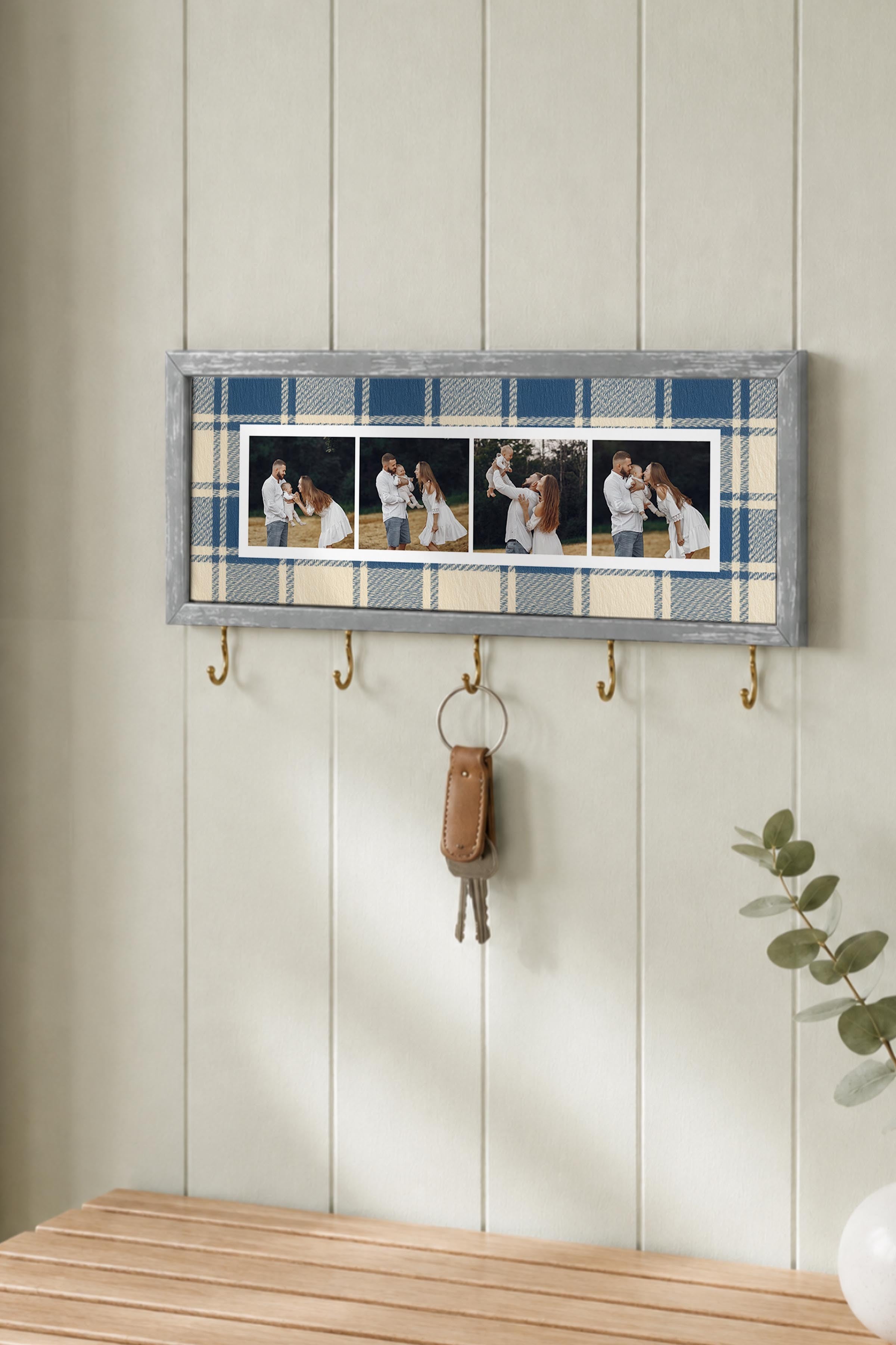 Kişiye Özel Tablo Anahtarlık, Photobooth Stili Gümüş Fotoğraf Çerçevesi, Vintage Duvar Dekoru