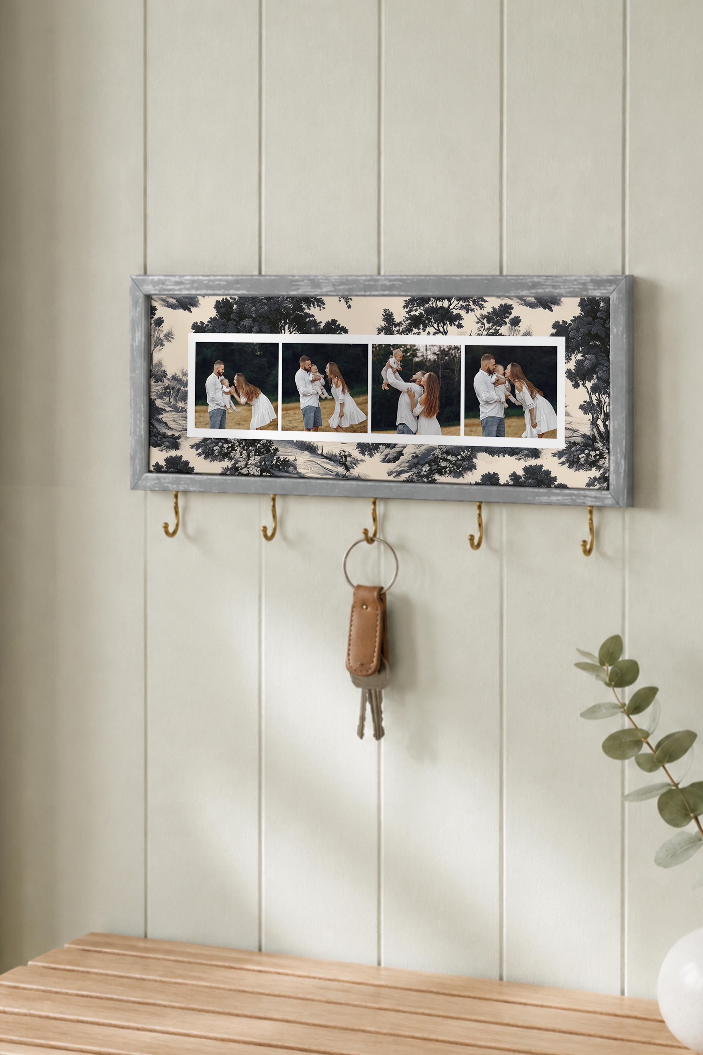 Kişiye Özel Tablo Anahtarlık, Photobooth Stili Gümüş Fotoğraf Çerçevesi, Vintage Duvar Dekoru