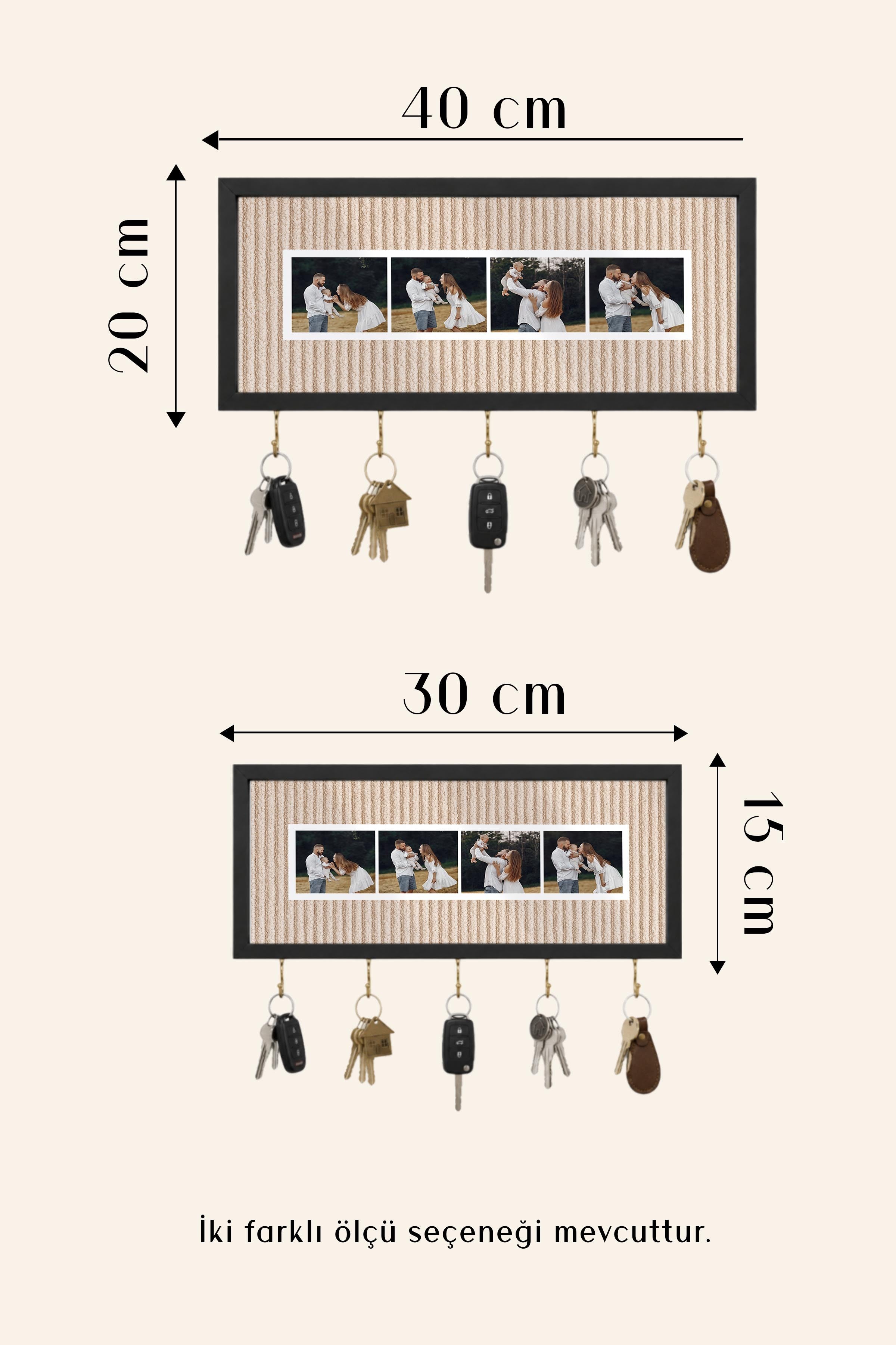 Kişiye Özel Tablo Anahtarlık, Photobooth Stili Gümüş Fotoğraf Çerçevesi, Vintage Duvar Dekoru