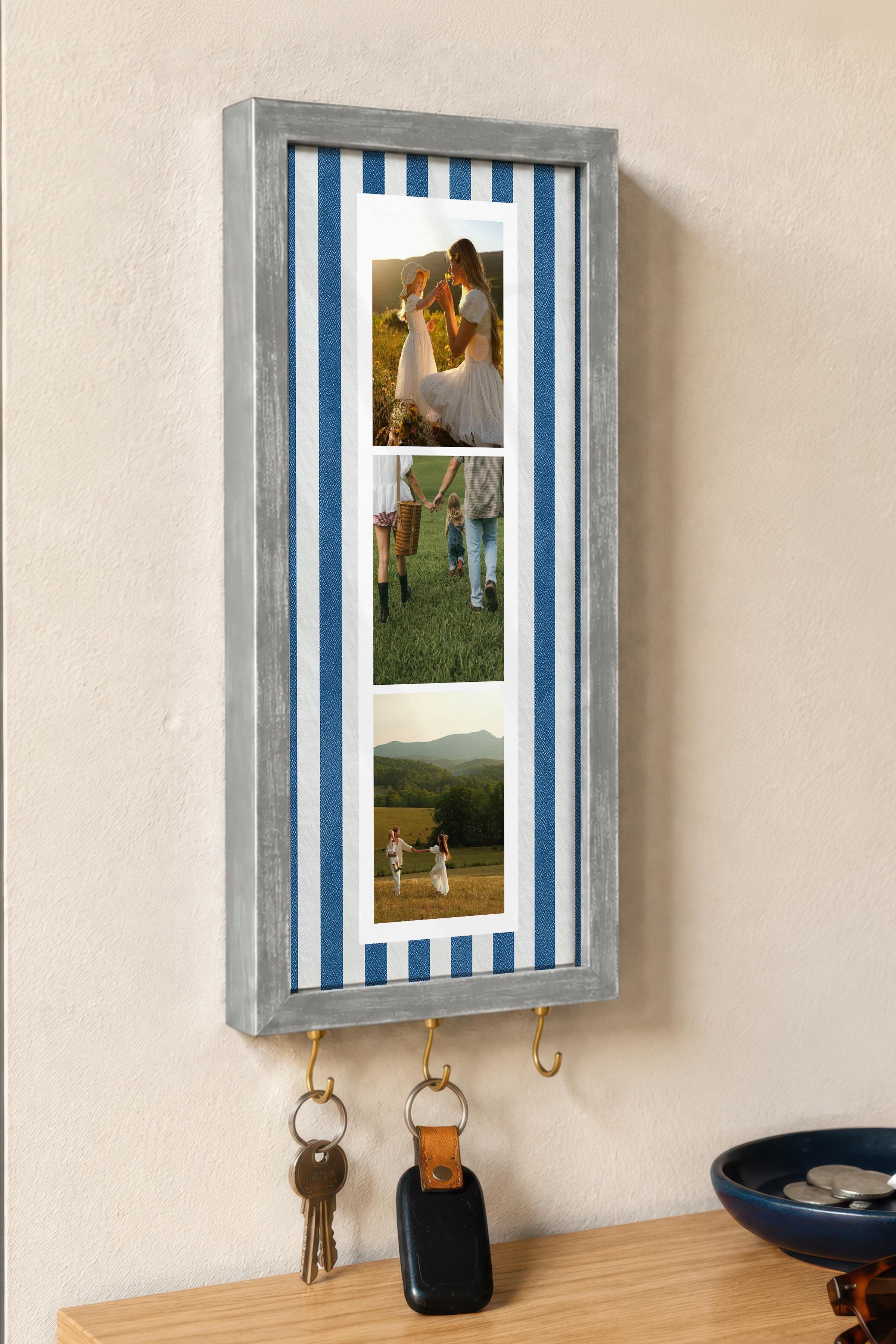 Kişiye Özel Tablo Anahtarlık, Photobooth Stili Gümüş Fotoğraf Çerçevesi, Vintage Duvar Dekoru