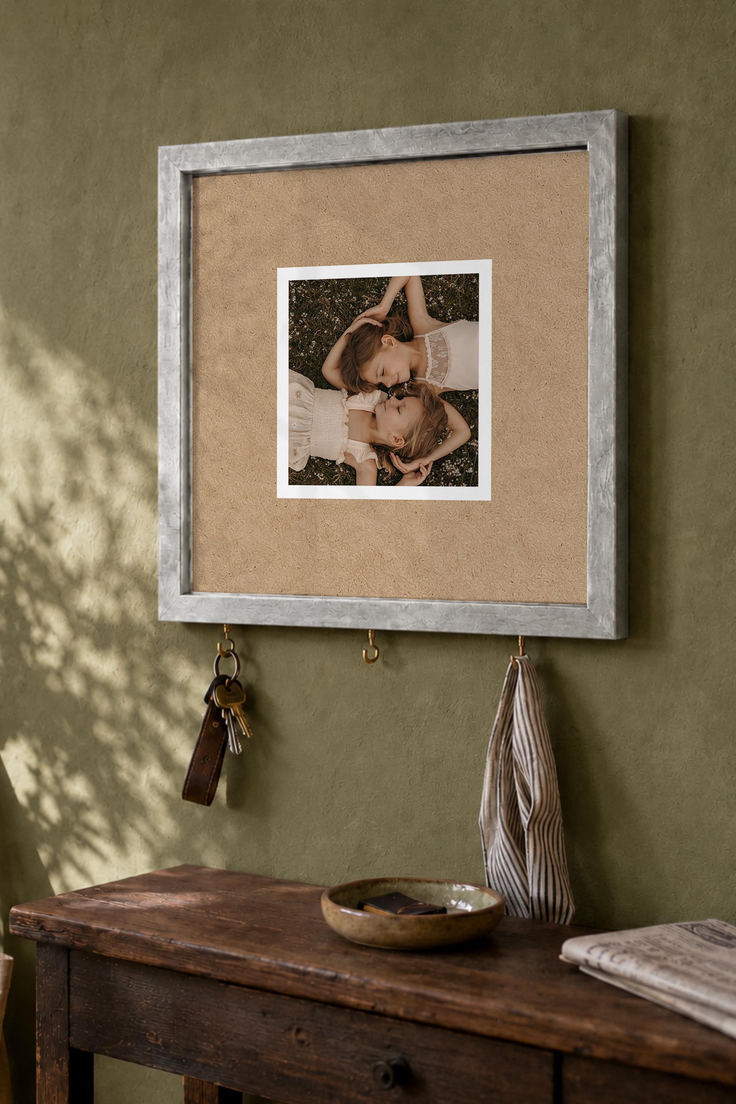 Kişiye Özel Tablo Anahtarlık, Photobooth Stili Gümüş Fotoğraf Çerçevesi, Vintage Duvar Dekoru
