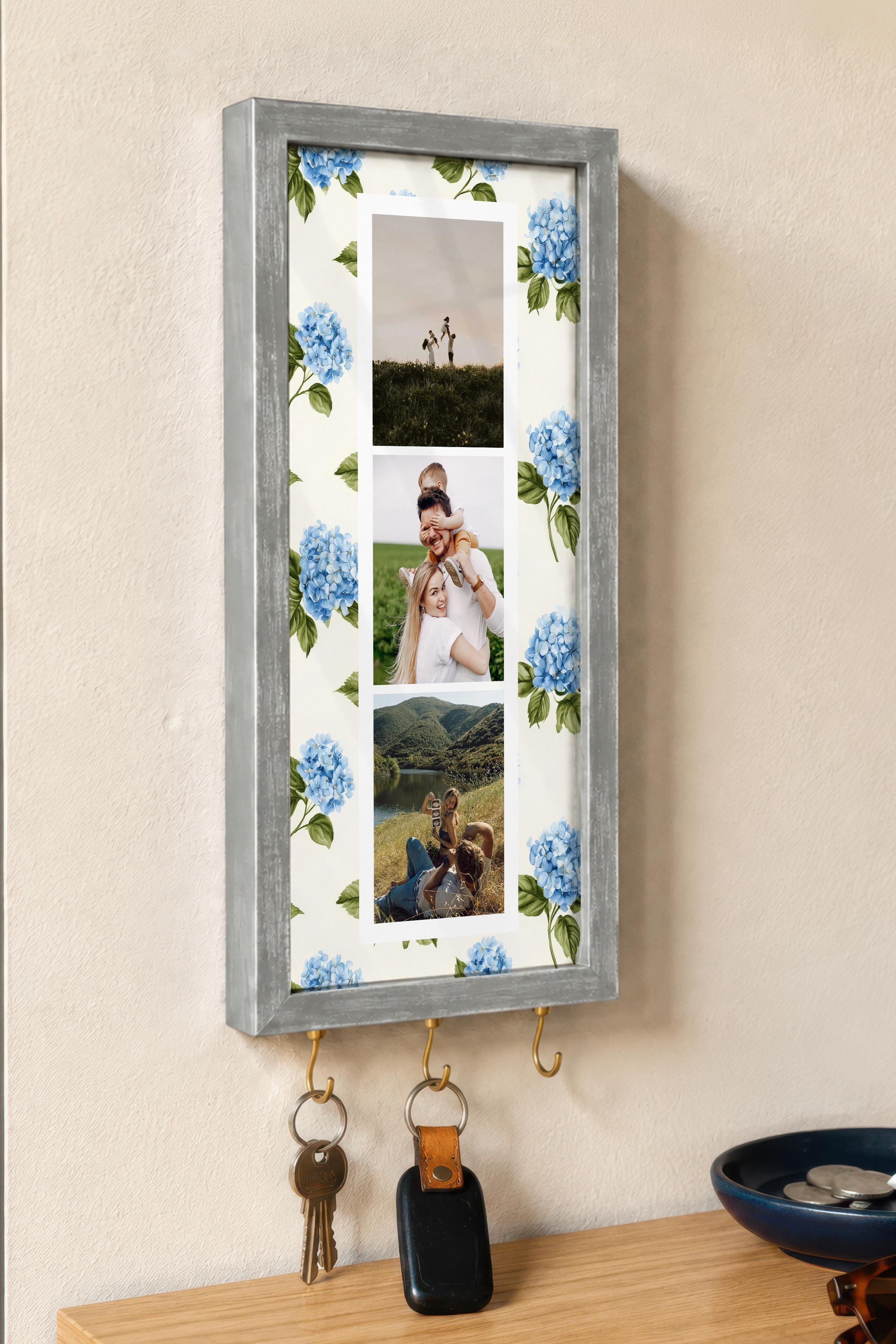 Kişiye Özel Tablo Anahtarlık, Photobooth Stili Gümüş Fotoğraf Çerçevesi, Vintage Duvar Dekoru