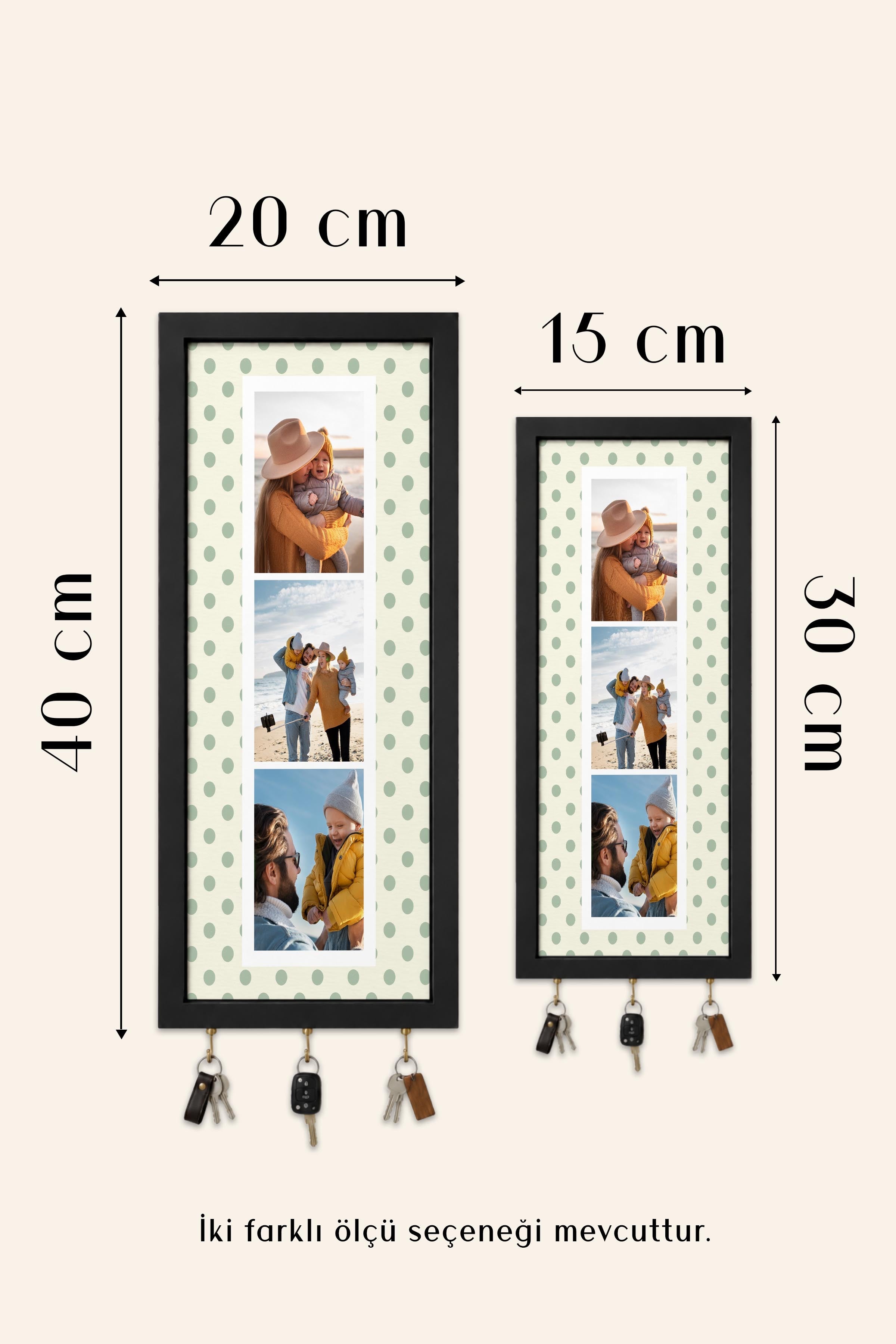 Kişiye Özel Tablo Anahtarlık, Photobooth Stili Gümüş Fotoğraf Çerçevesi, Vintage Duvar Dekoru