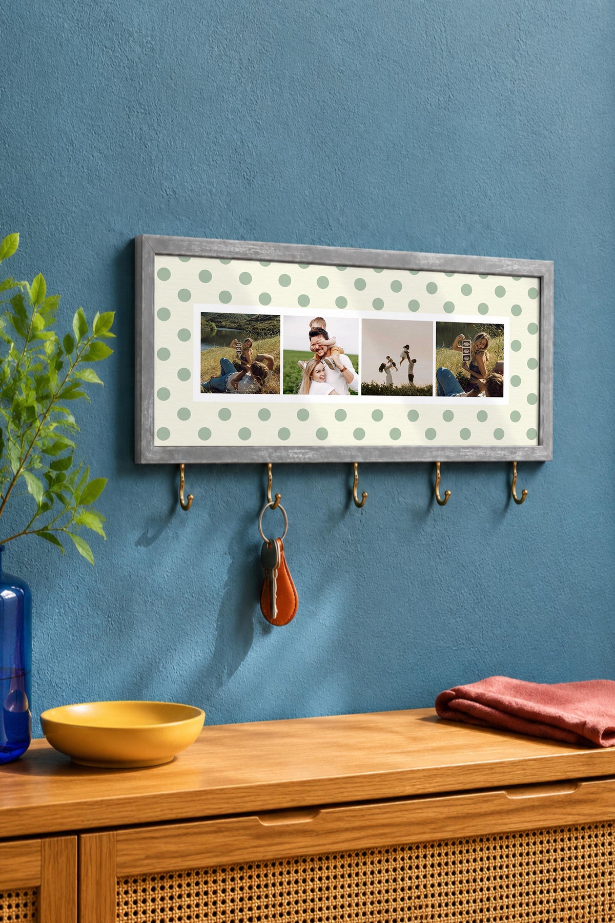 Kişiye Özel Tablo Anahtarlık, Photobooth Stili Gümüş Fotoğraf Çerçevesi, Vintage Duvar Dekoru