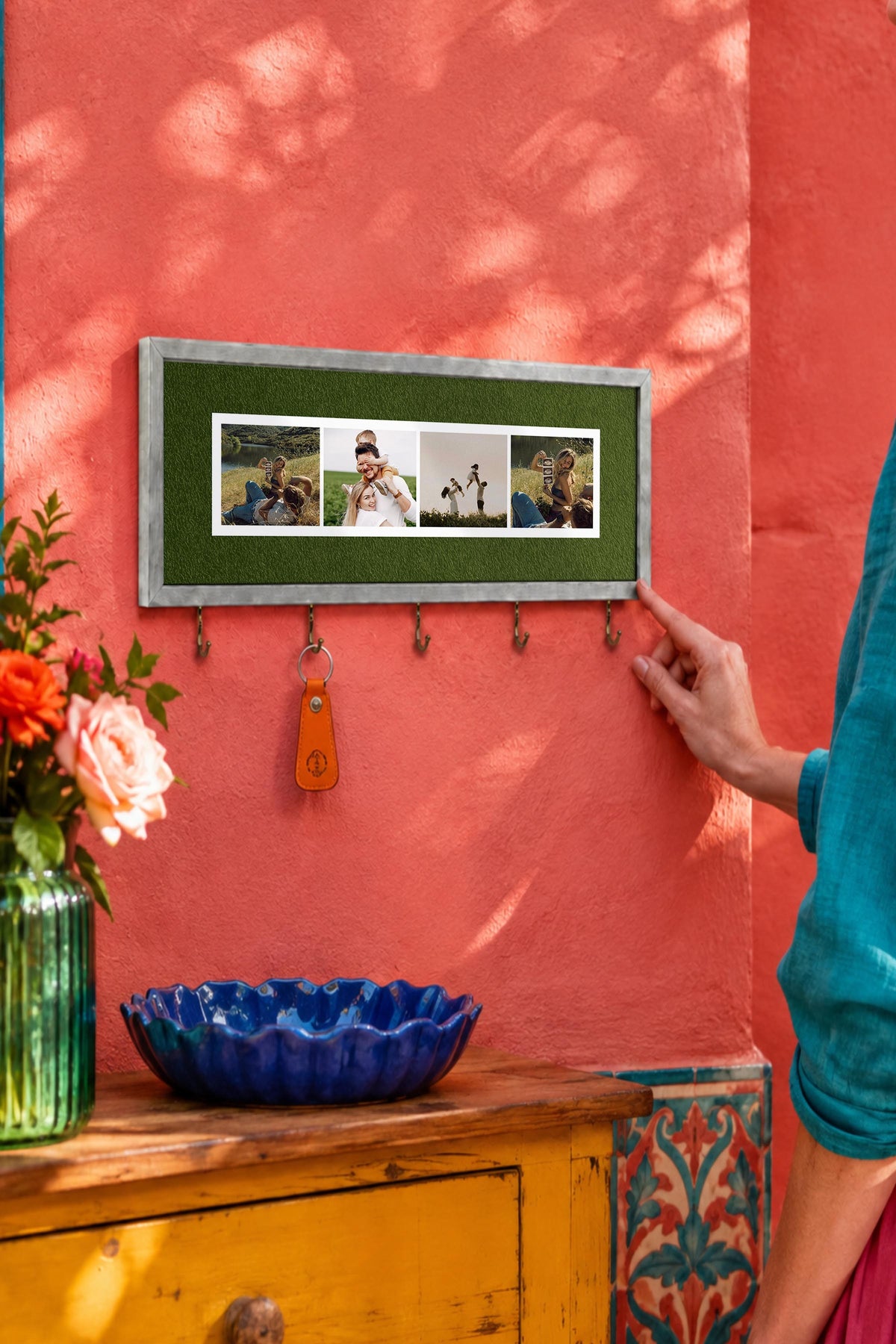 Kişiye Özel Tablo Anahtarlık, Photobooth Stili Gümüş Fotoğraf Çerçevesi, Vintage Duvar Dekoru