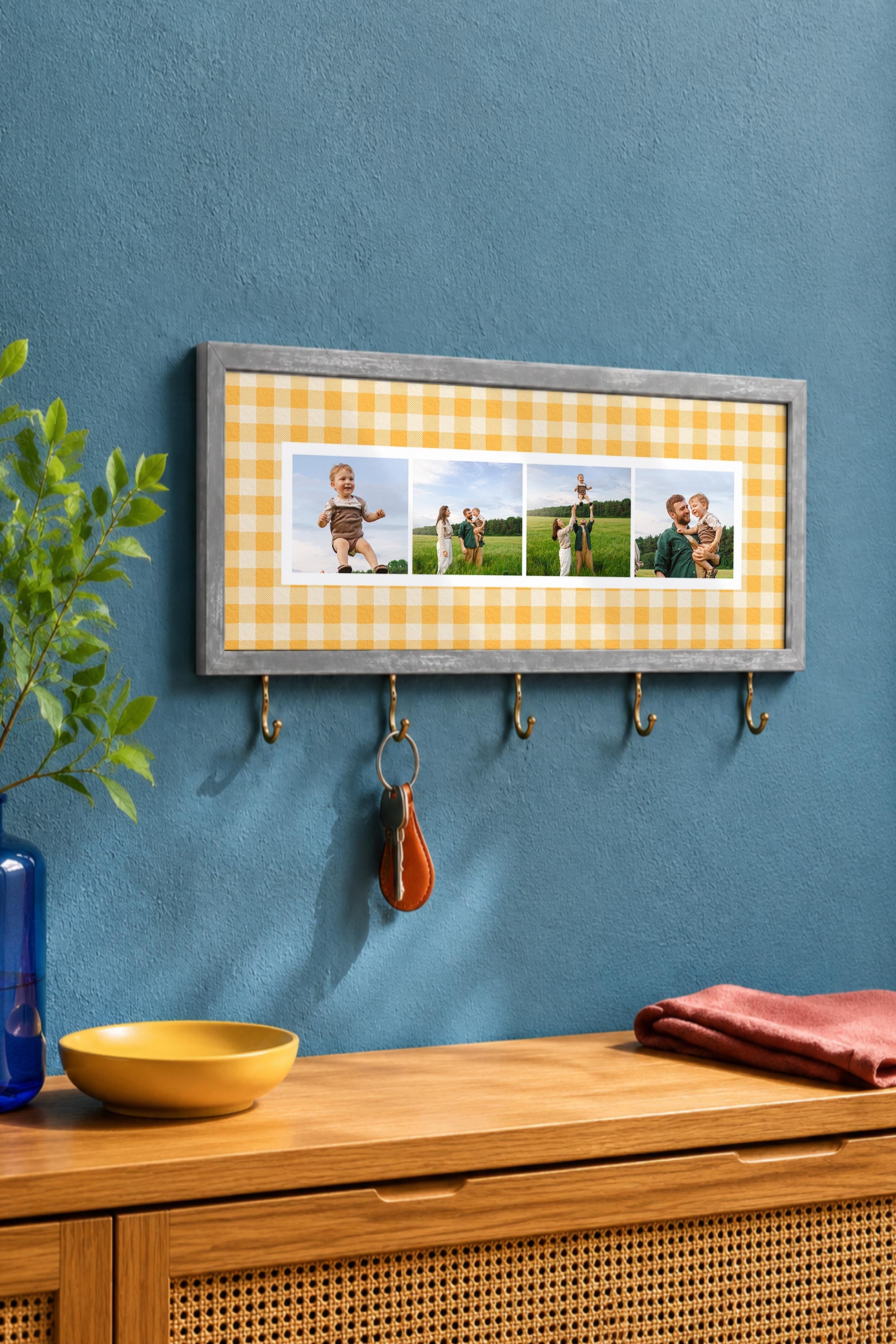 Kişiye Özel Tablo Anahtarlık, Photobooth Stili Gümüş Fotoğraf Çerçevesi, Vintage Duvar Dekoru