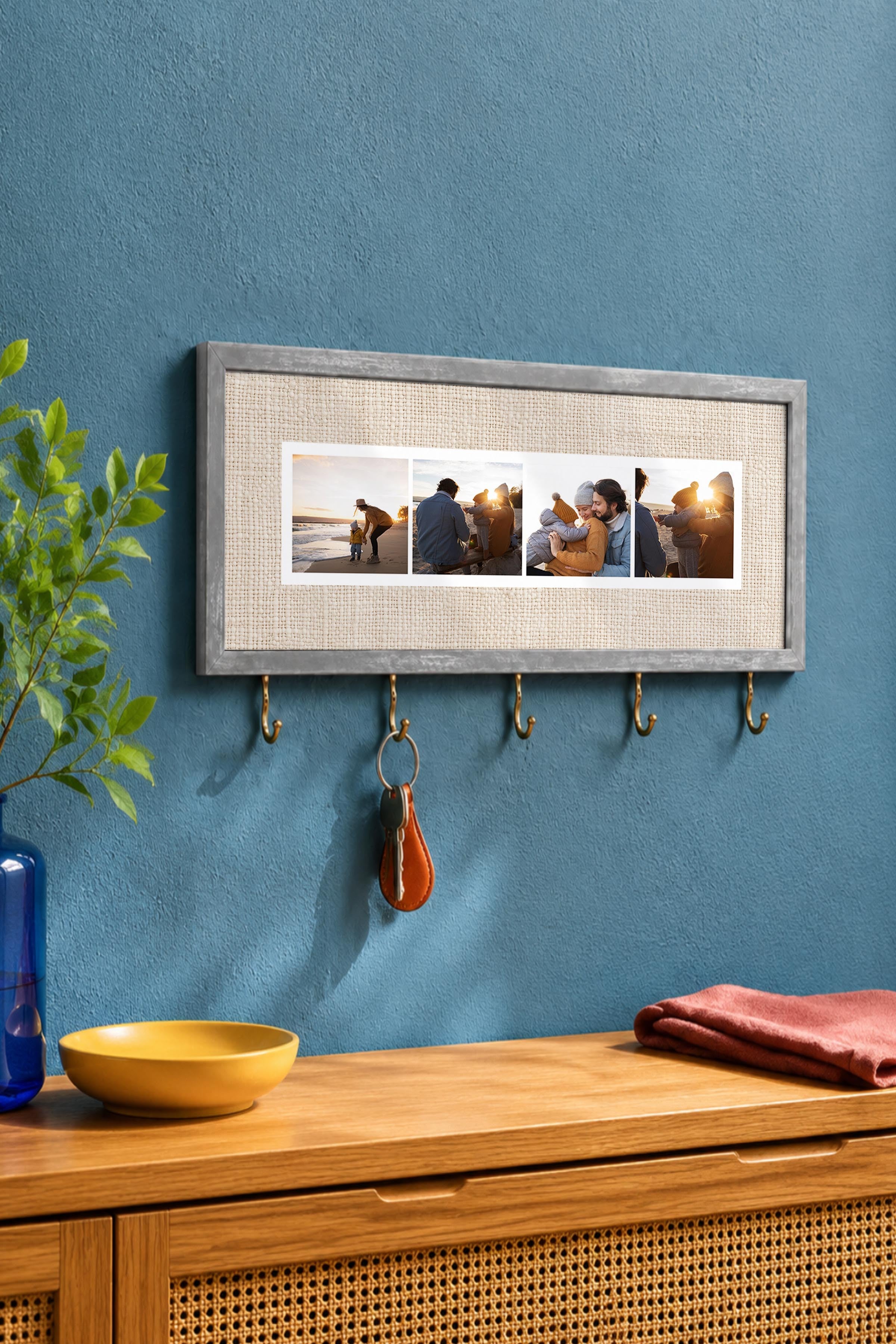 Kişiye Özel Tablo Anahtarlık, Photobooth Stili Gümüş Fotoğraf Çerçevesi, Vintage Duvar Dekoru