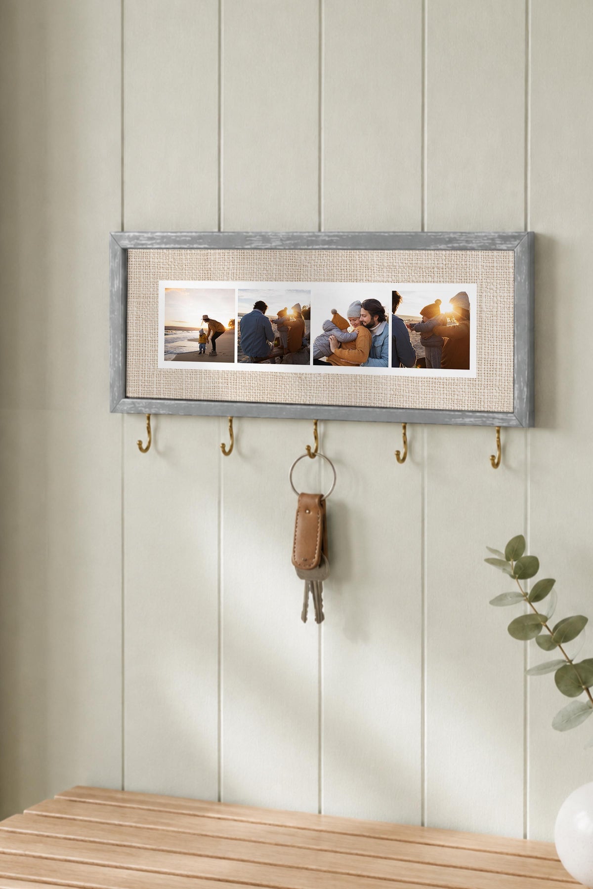 Kişiye Özel Tablo Anahtarlık, Photobooth Stili Gümüş Fotoğraf Çerçevesi, Vintage Duvar Dekoru