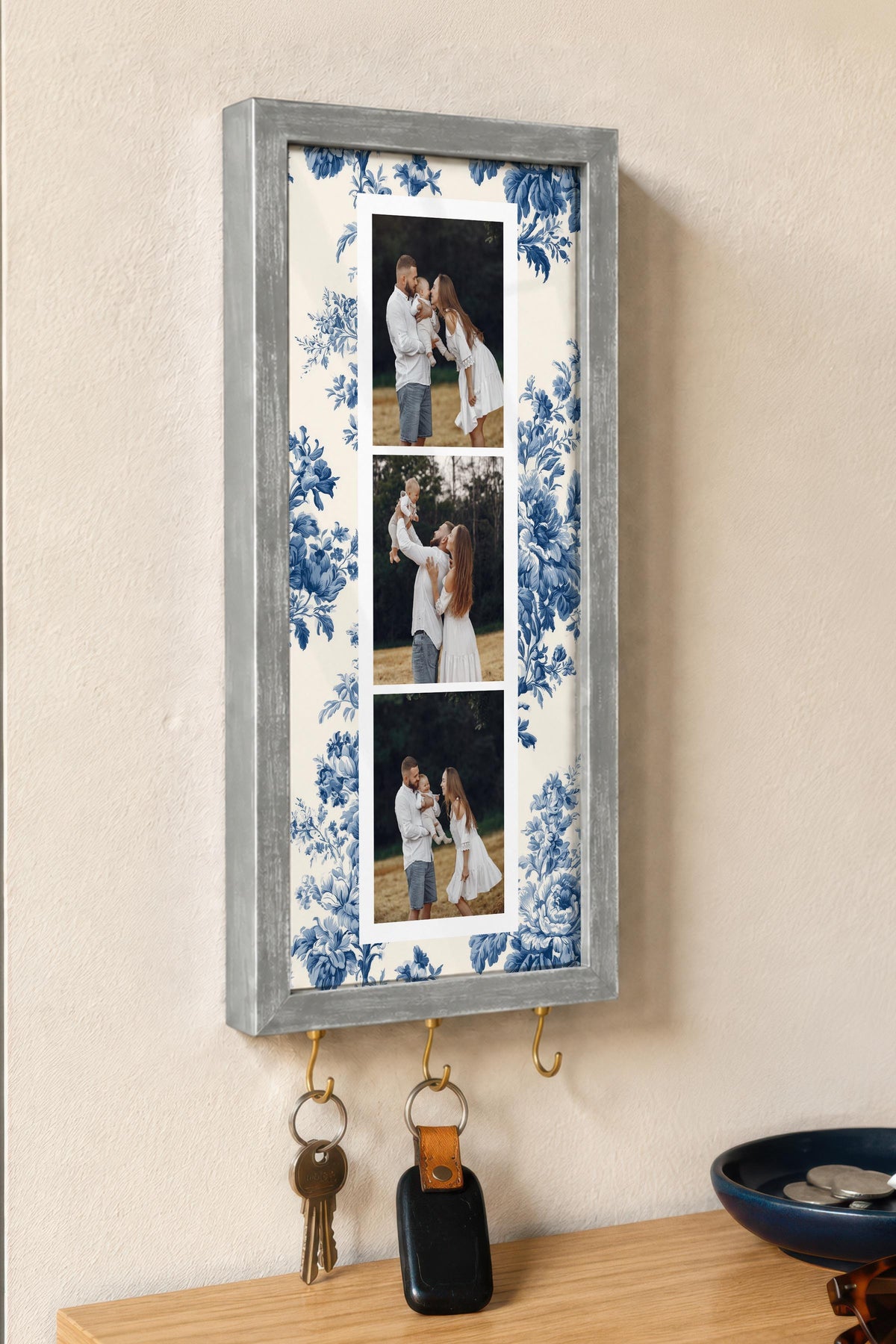 Kişiye Özel Tablo Anahtarlık, Photobooth Stili Gümüş Fotoğraf Çerçevesi, Vintage Duvar Dekoru