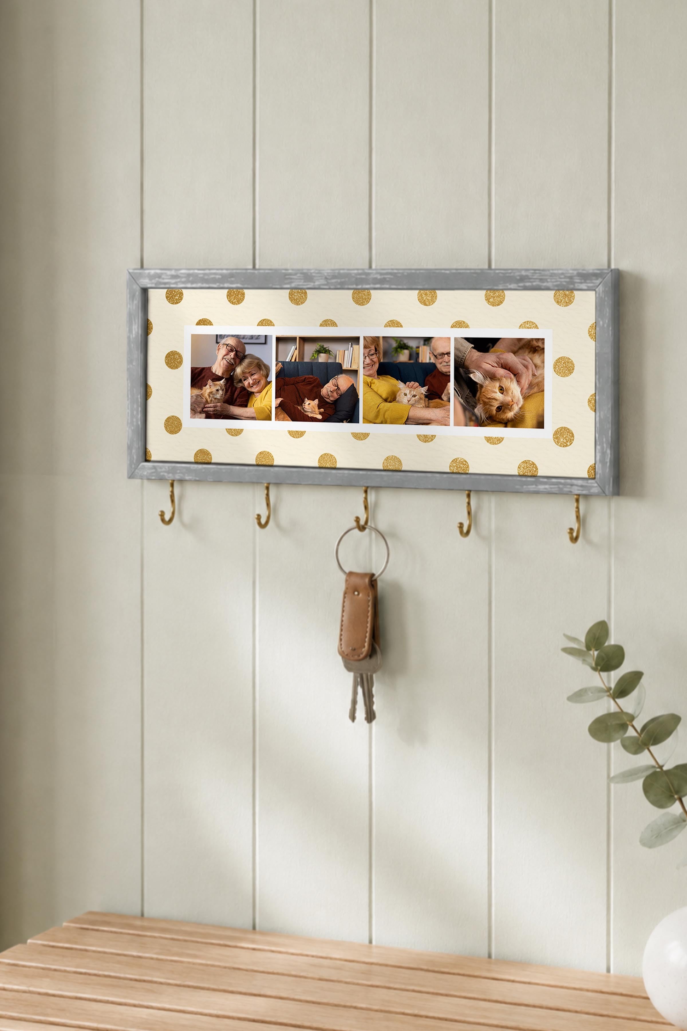 Kişiye Özel Tablo Anahtarlık, Photobooth Stili Gümüş Fotoğraf Çerçevesi, Vintage Duvar Dekoru