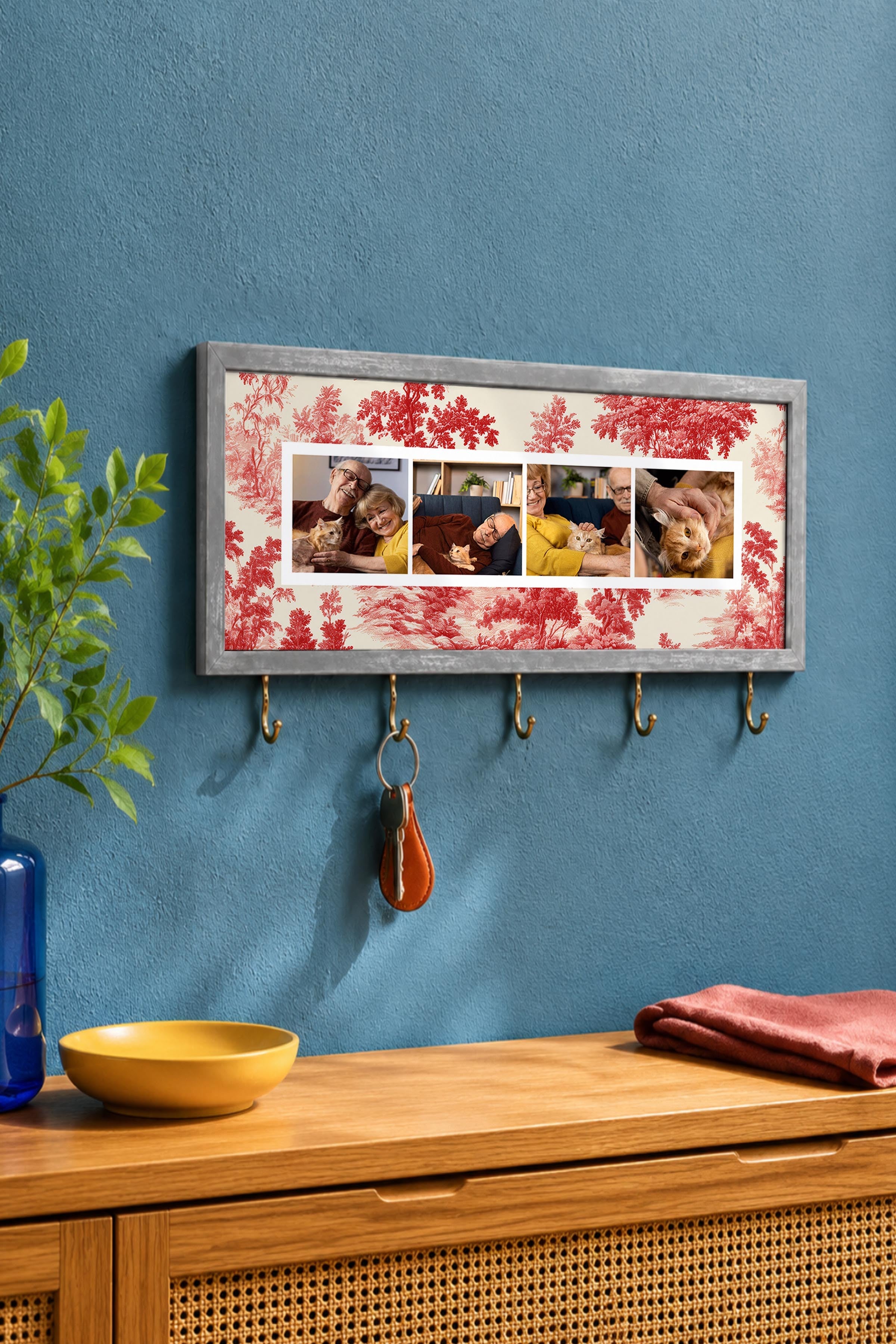 Kişiye Özel Tablo Anahtarlık, Photobooth Stili Gümüş Fotoğraf Çerçevesi, Vintage Duvar Dekoru