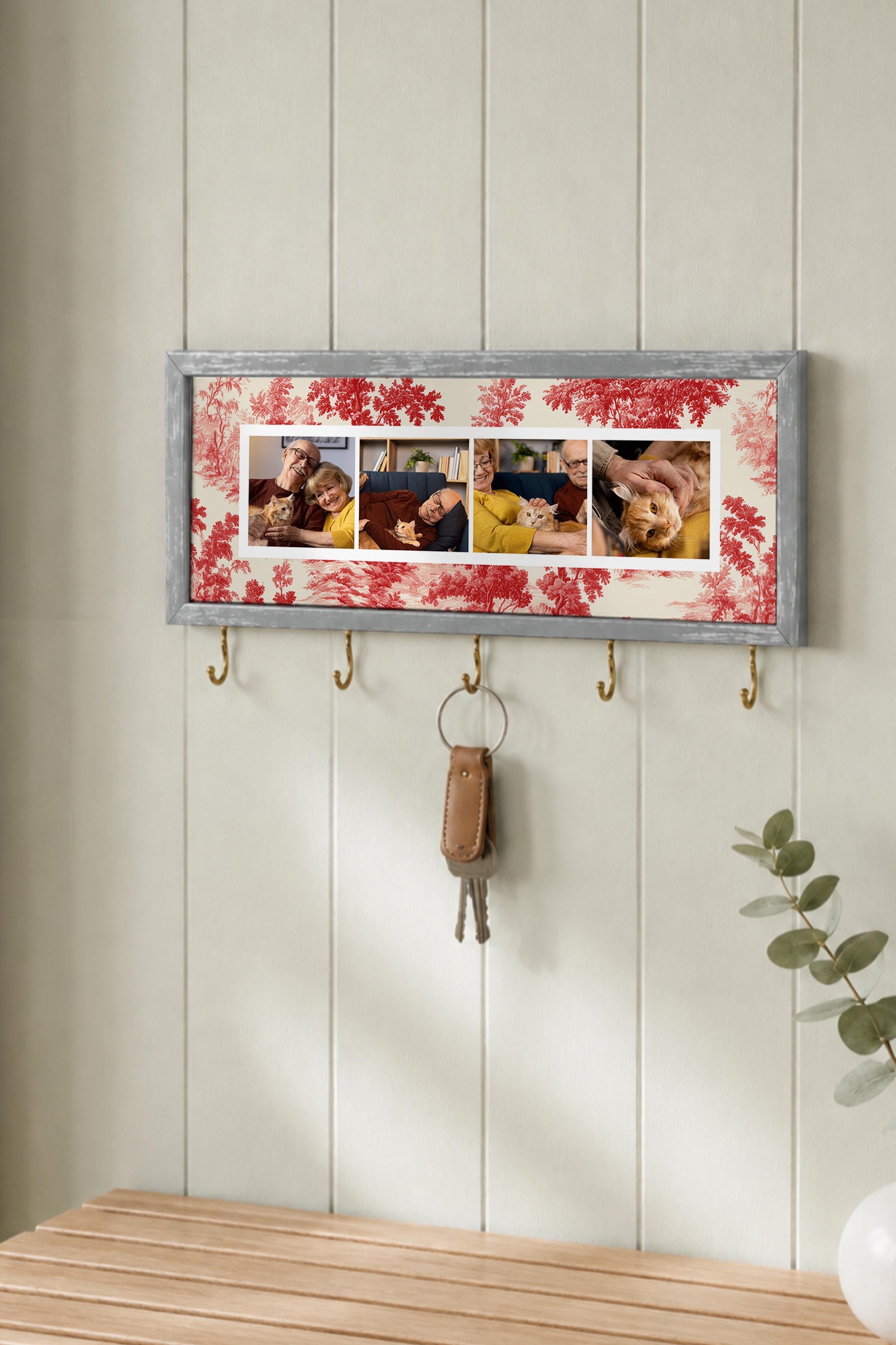 Kişiye Özel Tablo Anahtarlık, Photobooth Stili Gümüş Fotoğraf Çerçevesi, Vintage Duvar Dekoru