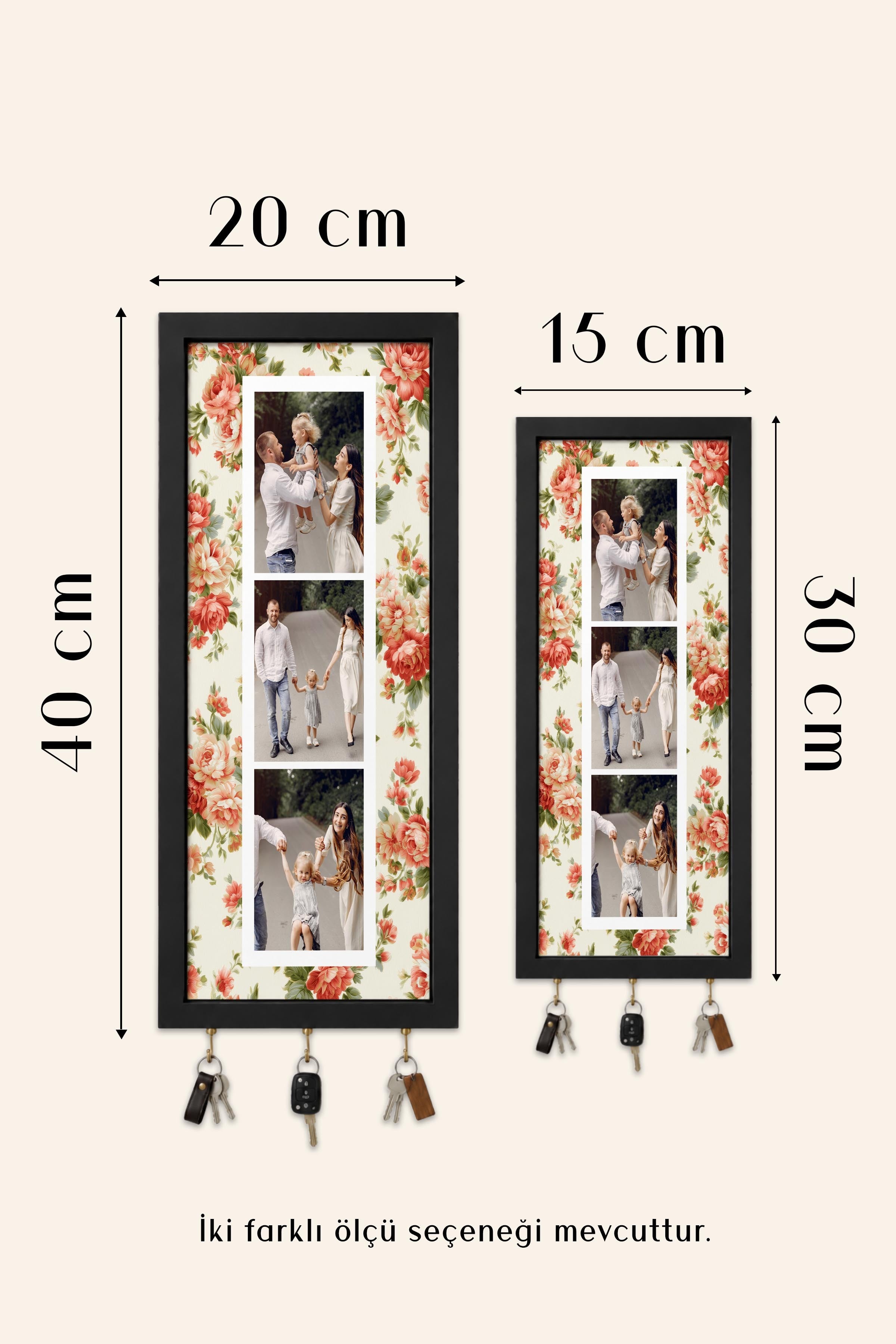 Kişiye Özel Tablo Anahtarlık, Photobooth Stili Gümüş Fotoğraf Çerçevesi, Vintage Duvar Dekoru