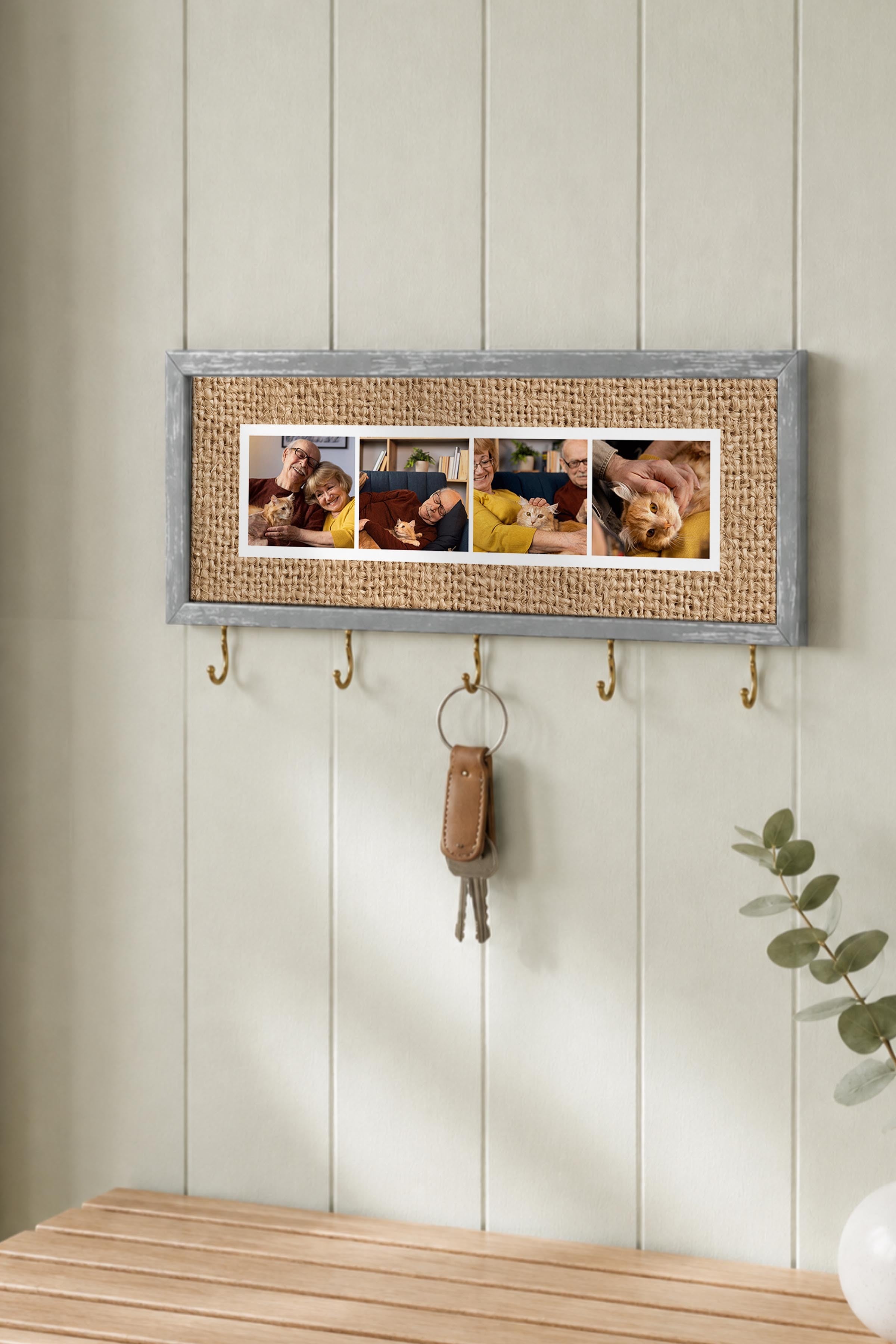 Kişiye Özel Tablo Anahtarlık, Photobooth Stili Gümüş Fotoğraf Çerçevesi, Vintage Duvar Dekoru
