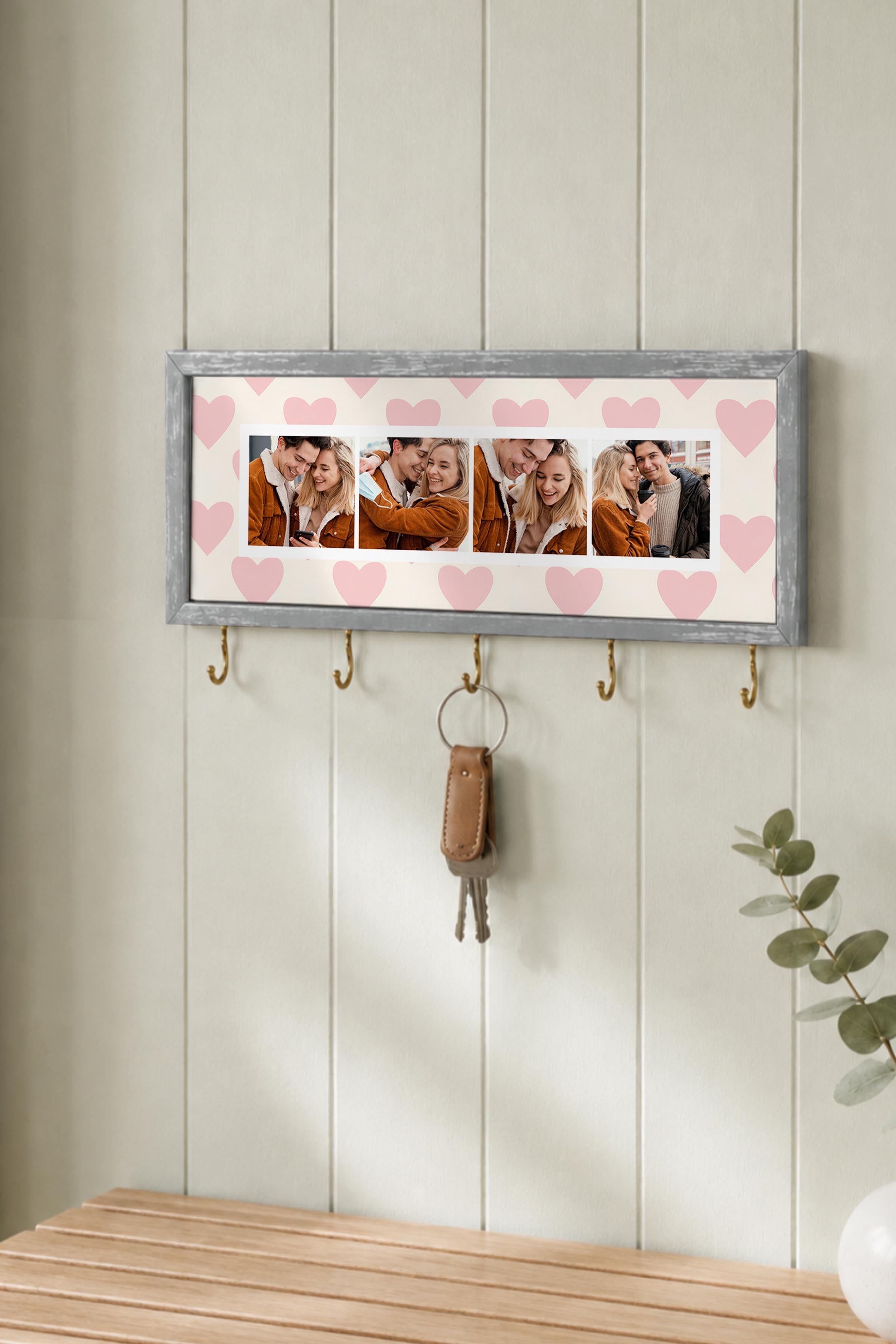 Kişiye Özel Tablo Anahtarlık, Photobooth Stili Gümüş Fotoğraf Çerçevesi, Vintage Duvar Dekoru