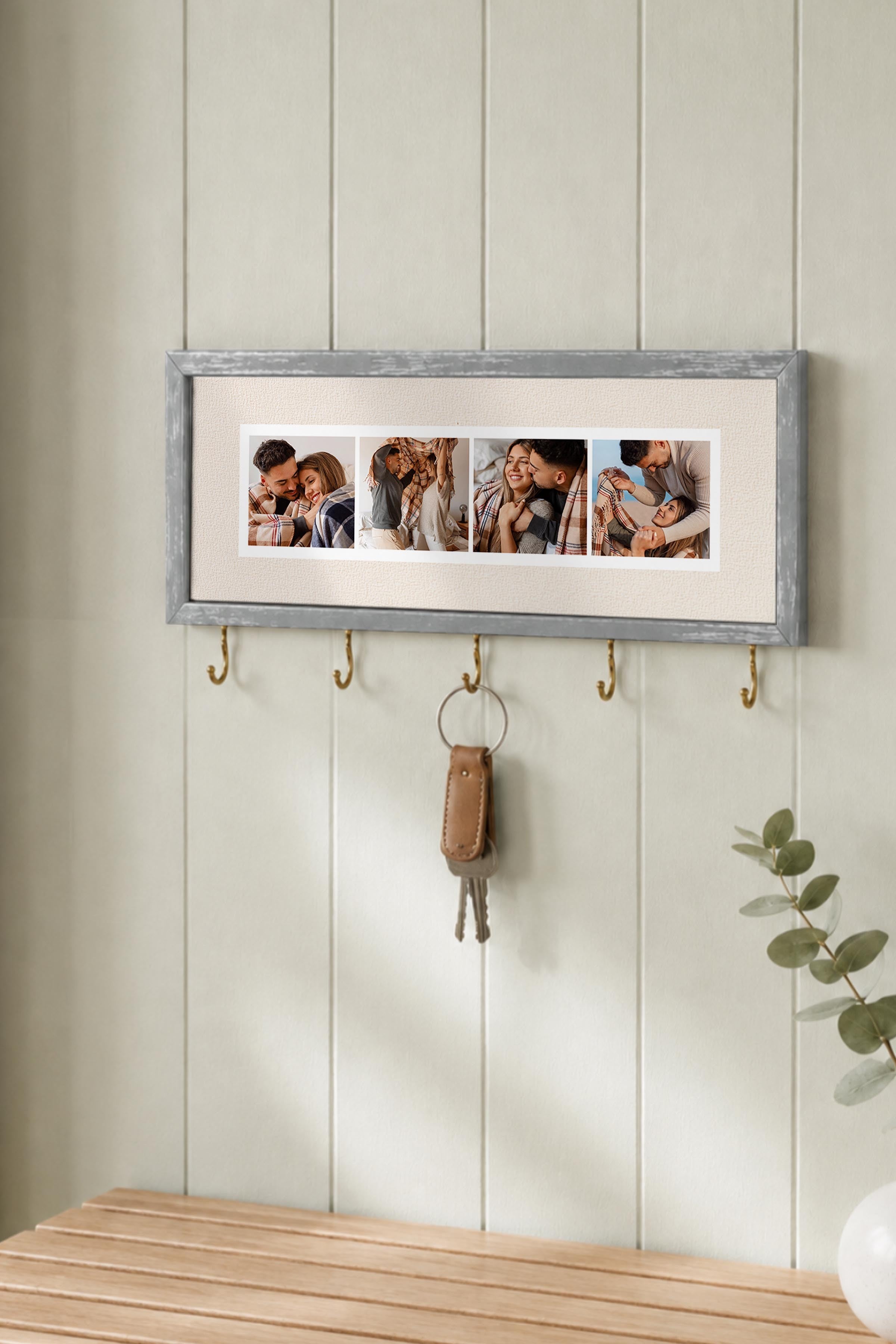Kişiye Özel Tablo Anahtarlık, Photobooth Stili Gümüş Fotoğraf Çerçevesi, Vintage Duvar Dekoru