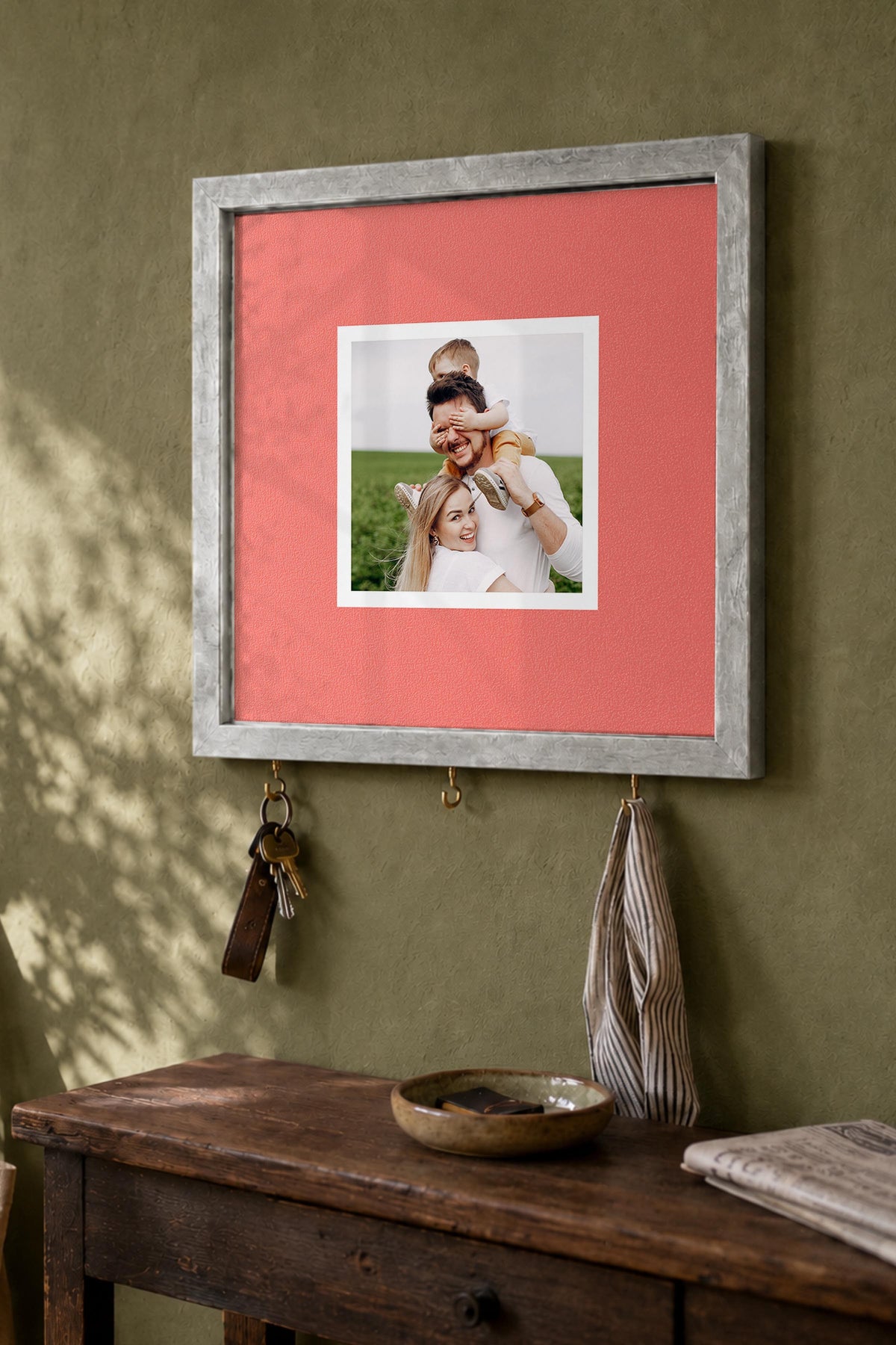 Kişiye Özel Tablo Anahtarlık, Photobooth Stili Gümüş Fotoğraf Çerçevesi, Vintage Duvar Dekoru