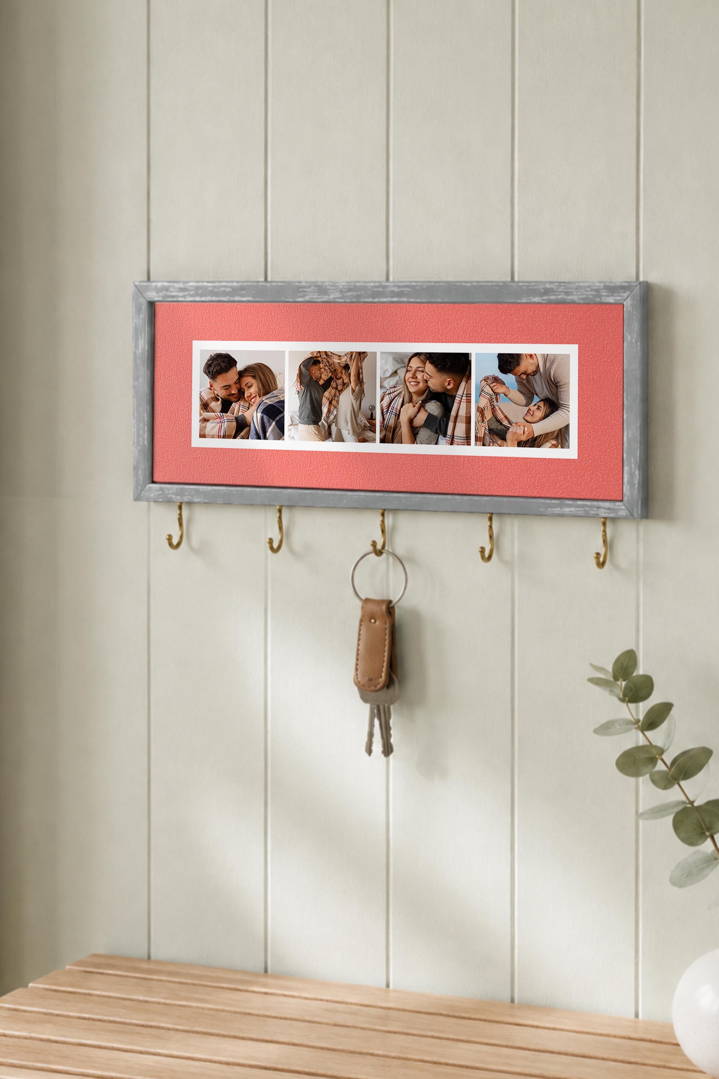 Kişiye Özel Tablo Anahtarlık, Photobooth Stili Gümüş Fotoğraf Çerçevesi, Vintage Duvar Dekoru