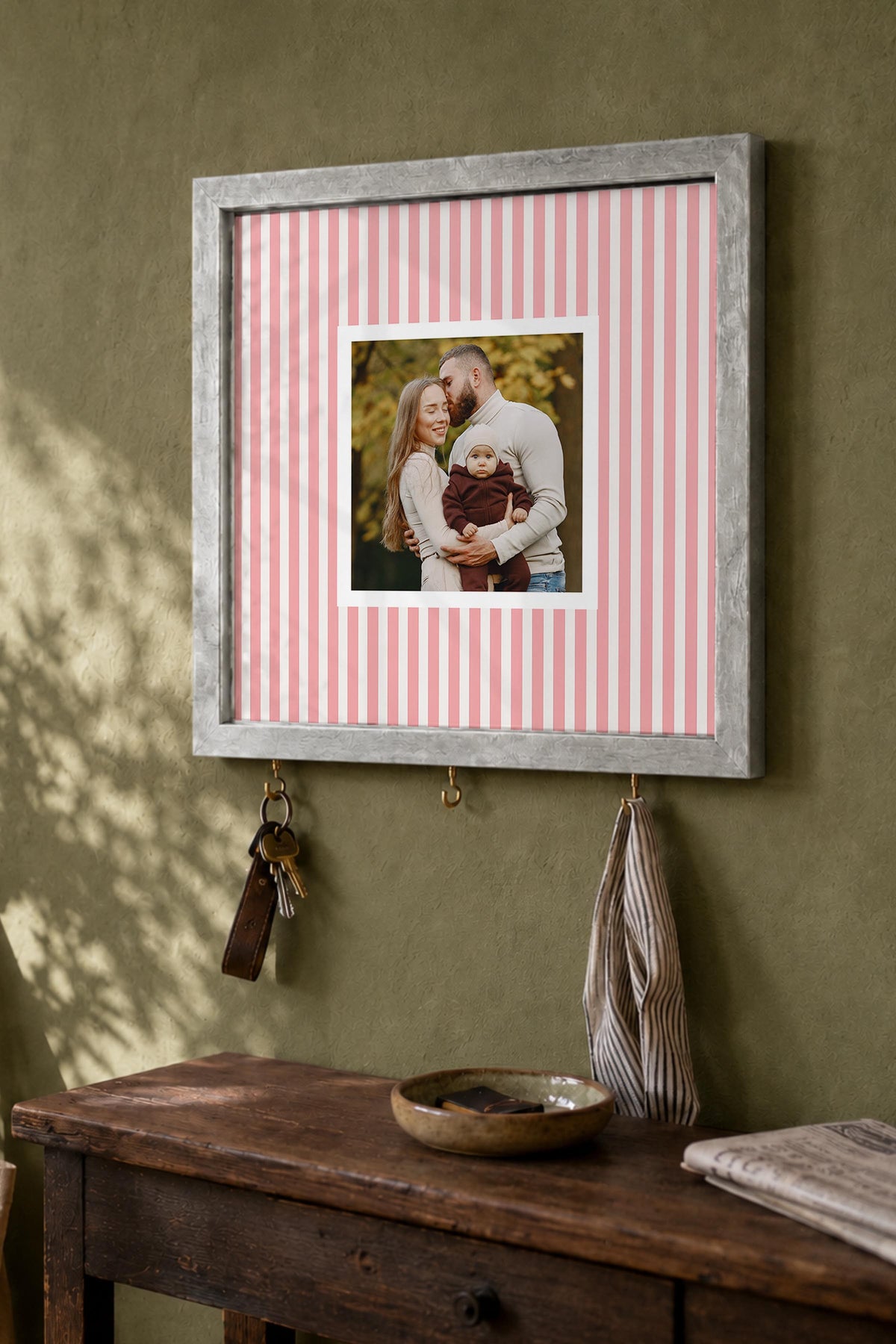 Kişiye Özel Tablo Anahtarlık, Photobooth Stili Gümüş Fotoğraf Çerçevesi, Vintage Duvar Dekoru