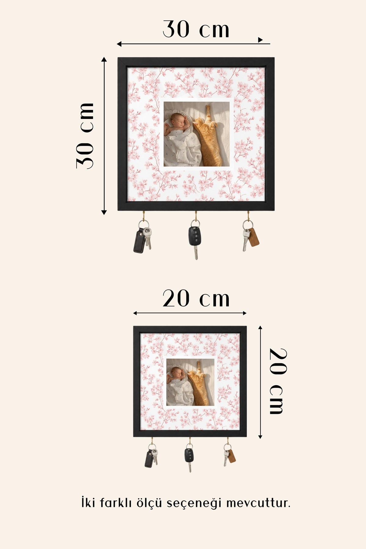 Kişiye Özel Tablo Anahtarlık, Photobooth Stili Gümüş Fotoğraf Çerçevesi, Vintage Duvar Dekoru