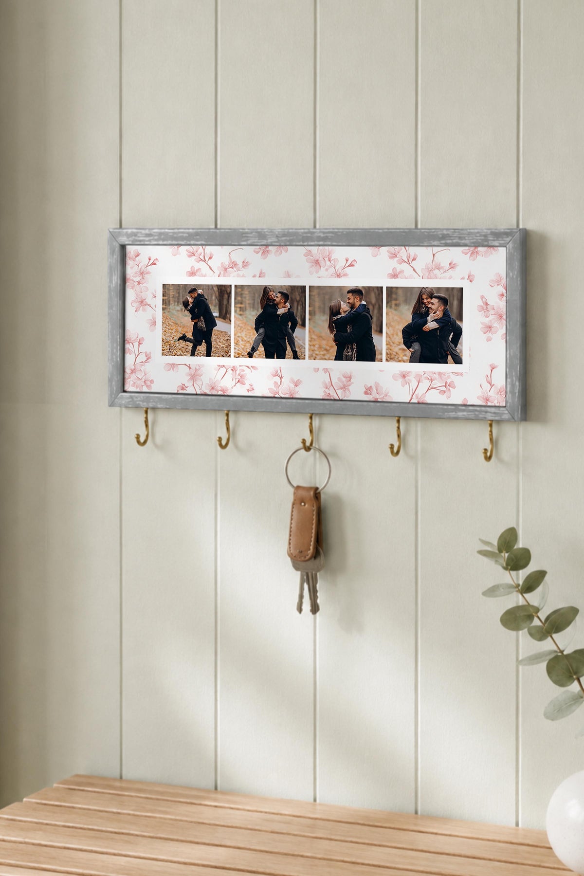 Kişiye Özel Tablo Anahtarlık, Photobooth Stili Gümüş Fotoğraf Çerçevesi, Vintage Duvar Dekoru