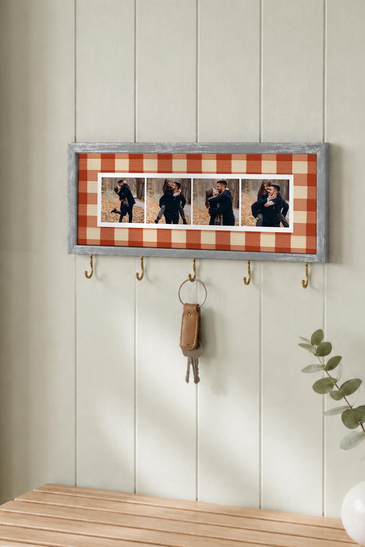 Kişiye Özel Tablo Anahtarlık, Photobooth Stili Gümüş Fotoğraf Çerçevesi, Vintage Duvar Dekoru