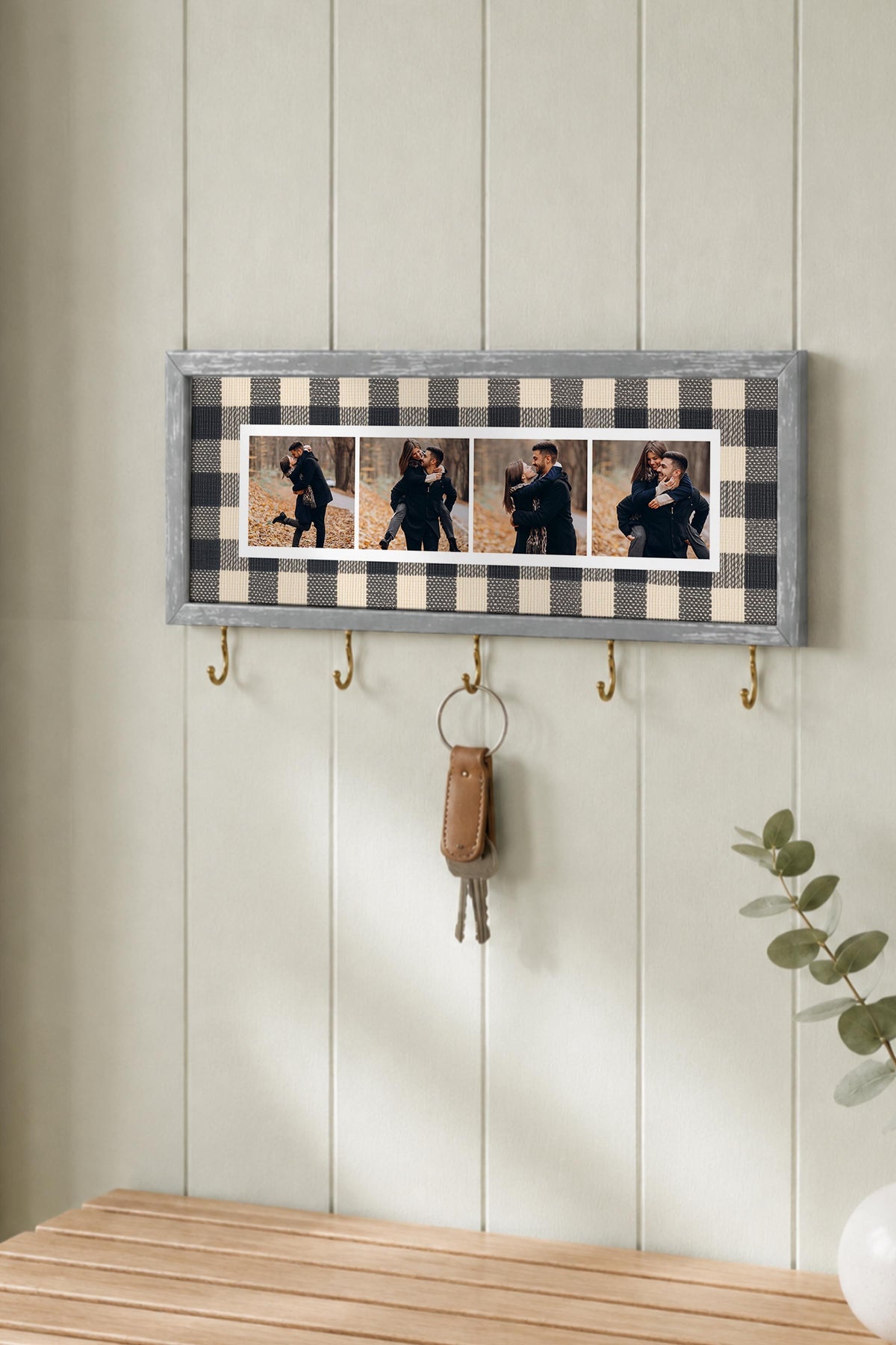 Kişiye Özel Tablo Anahtarlık, Photobooth Stili Gümüş Fotoğraf Çerçevesi, Vintage Duvar Dekoru