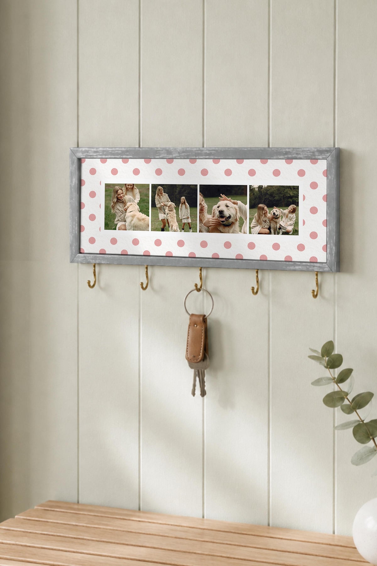 Kişiye Özel Tablo Anahtarlık, Photobooth Stili Gümüş Fotoğraf Çerçevesi, Vintage Duvar Dekoru