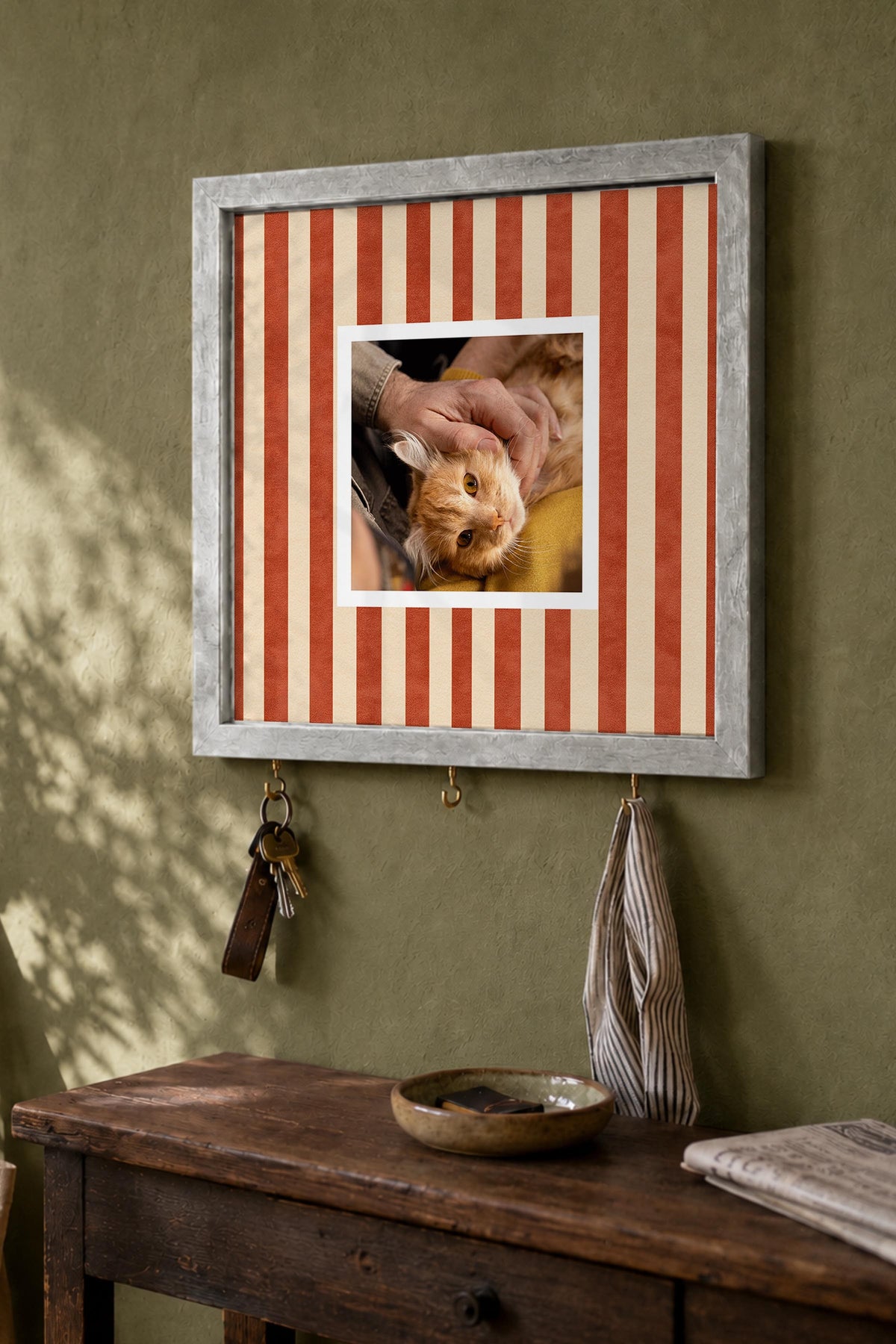 Kişiye Özel Tablo Anahtarlık, Photobooth Stili Gümüş Fotoğraf Çerçevesi, Vintage Duvar Dekoru
