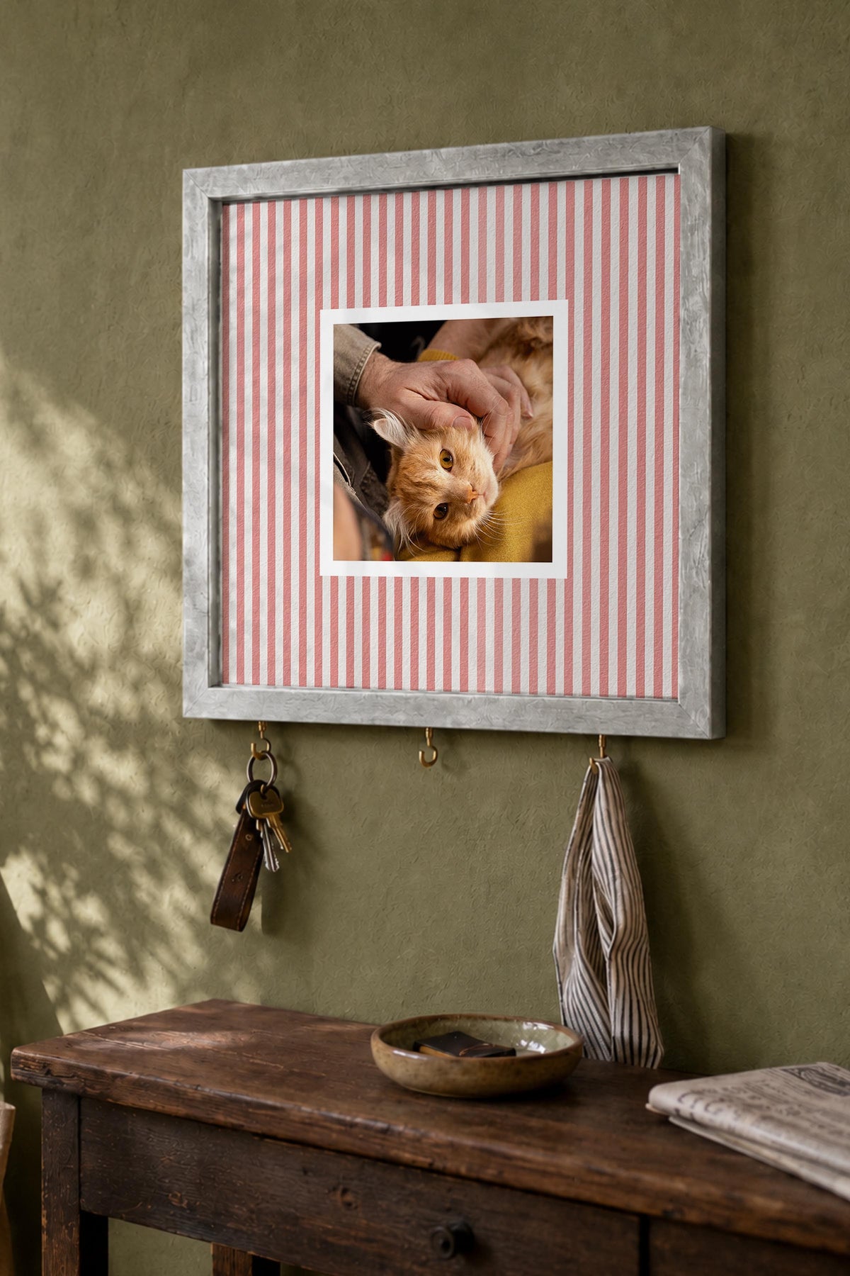 Kişiye Özel Tablo Anahtarlık, Photobooth Stili Gümüş Fotoğraf Çerçevesi, Vintage Duvar Dekoru