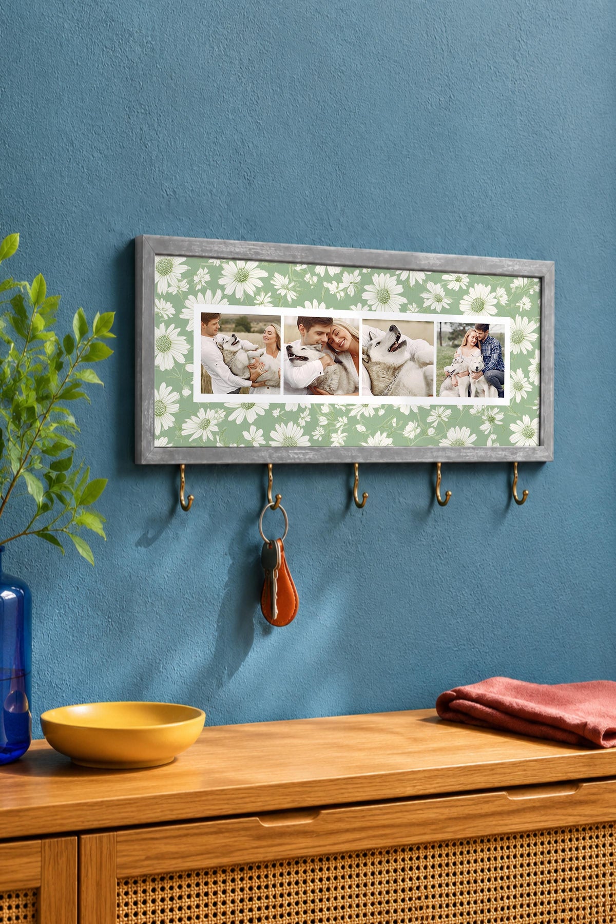 Kişiye Özel Tablo Anahtarlık, Photobooth Stili Gümüş Fotoğraf Çerçevesi, Vintage Duvar Dekoru