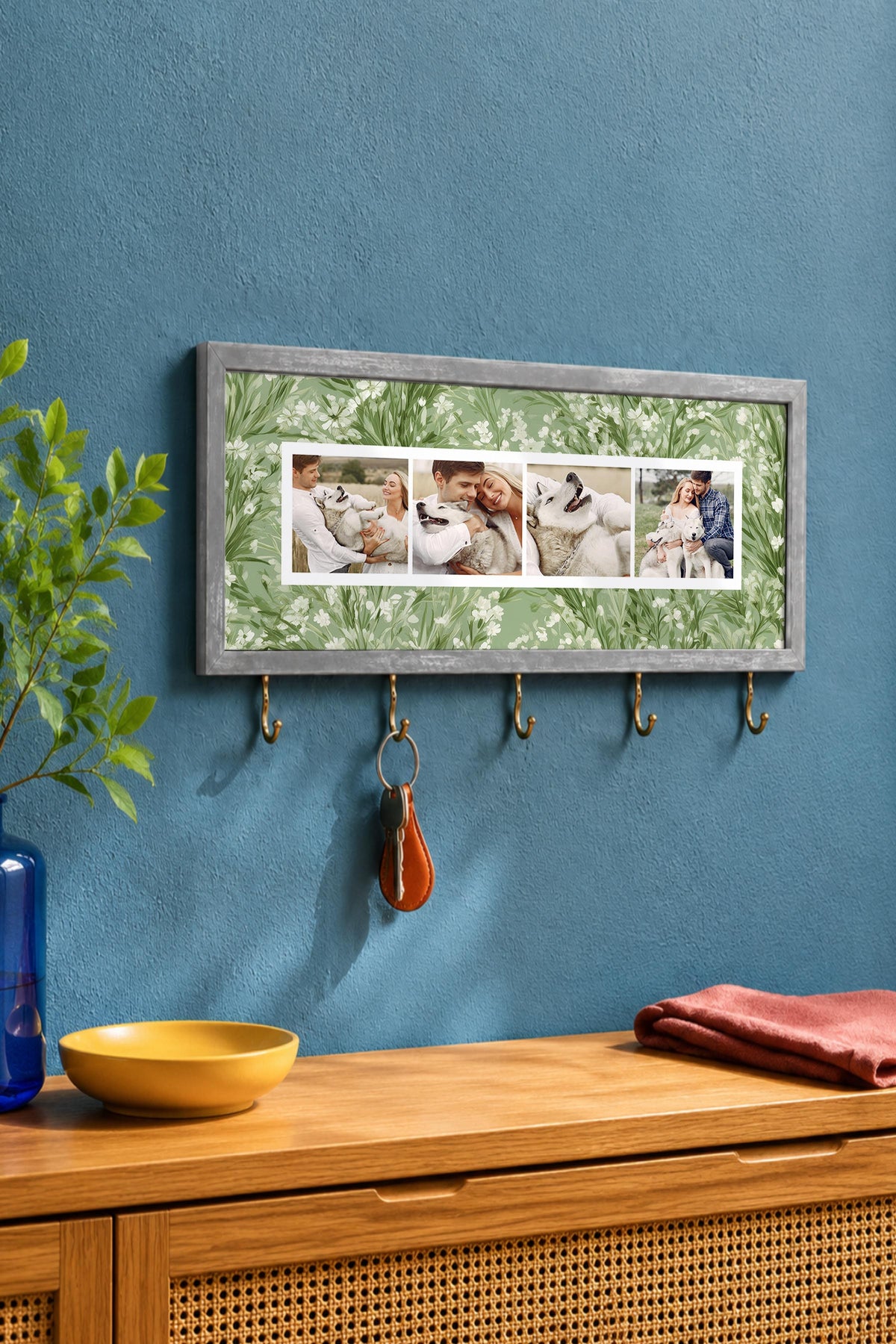 Kişiye Özel Tablo Anahtarlık, Photobooth Stili Gümüş Fotoğraf Çerçevesi, Vintage Duvar Dekoru